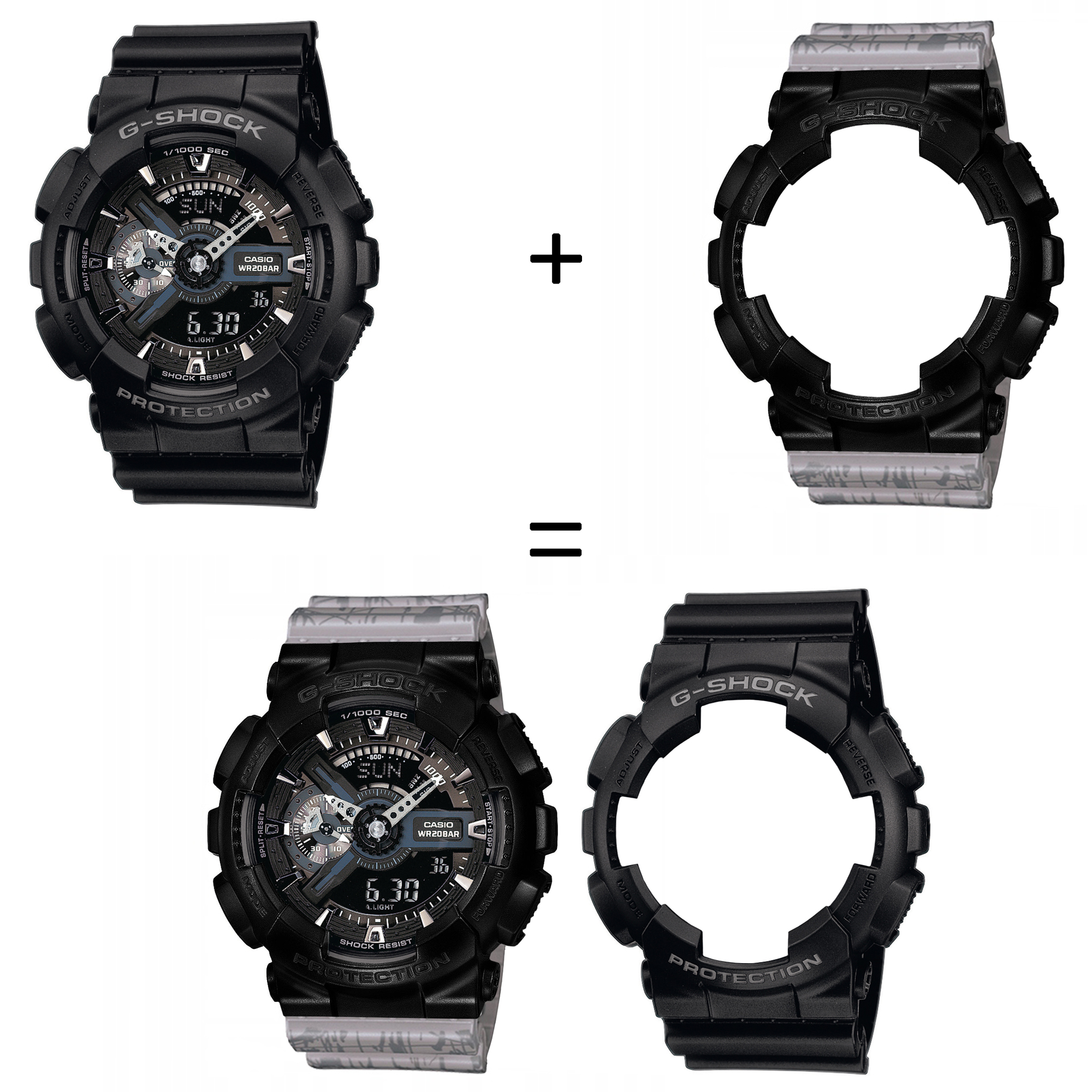 Casio SET GA-110-1BER + BEZEL 10523429 + PASEK 10498174 zegarek - miniatura 2