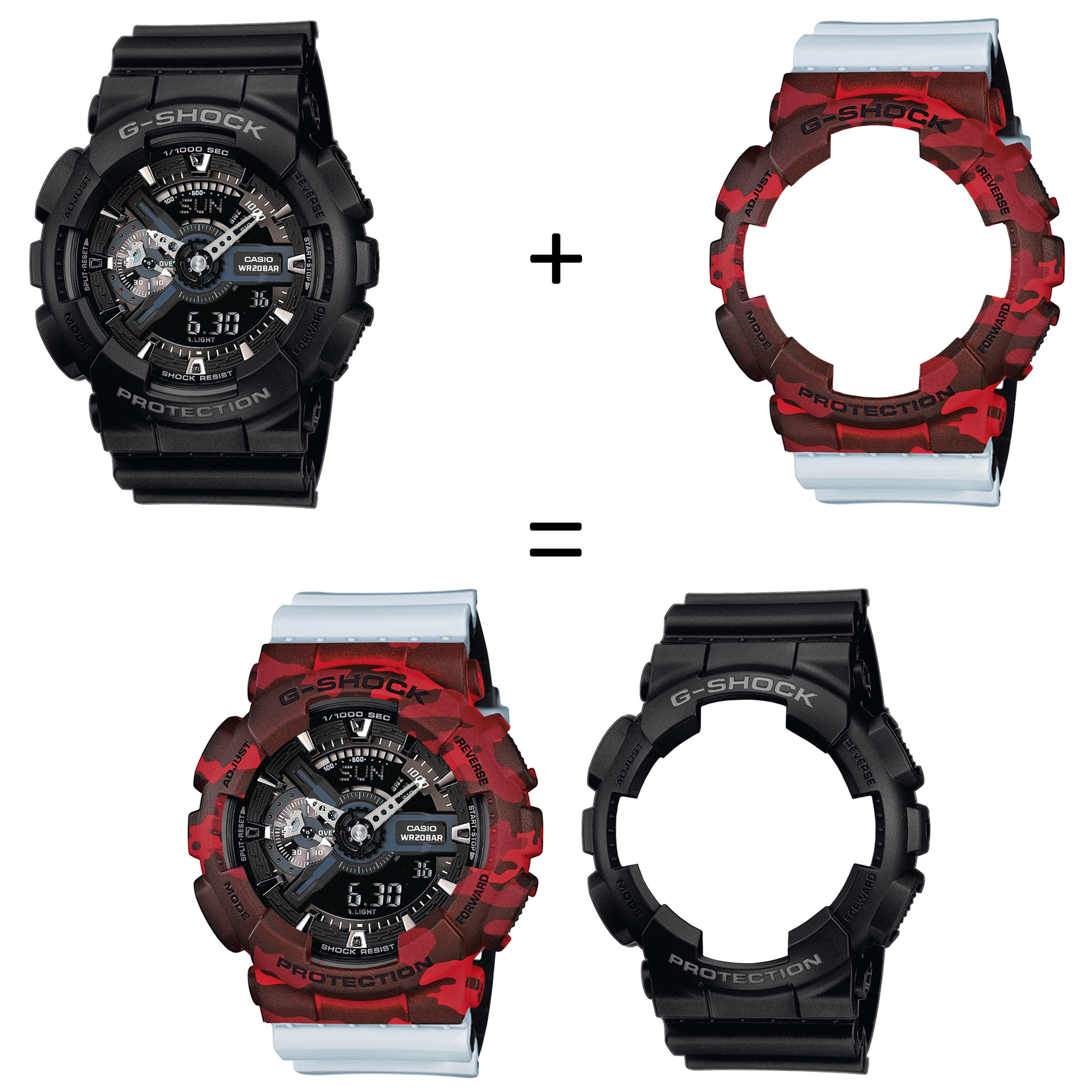Casio SET GA-110-1BER + BEZEL 10530688 + PASEK 10527469 zegarek - miniatura 2