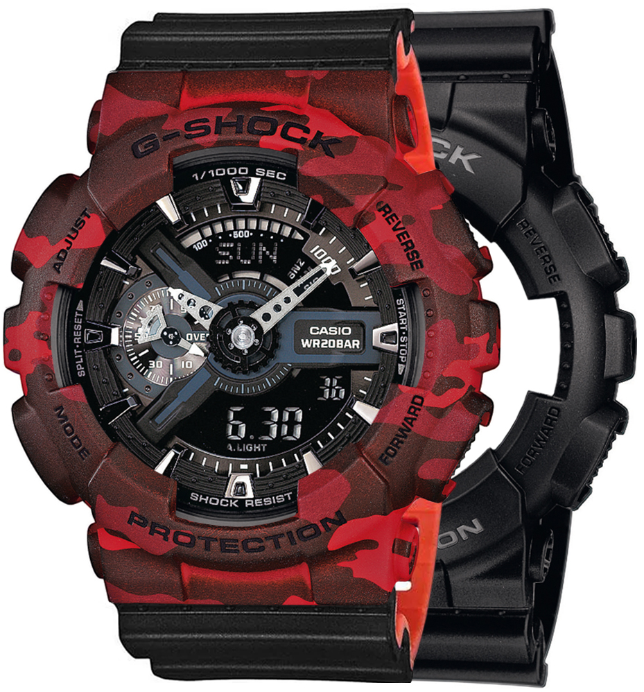 G-SHOCK SET GA-110-1BER + BEZEL 10530688 + PASEK 10577142