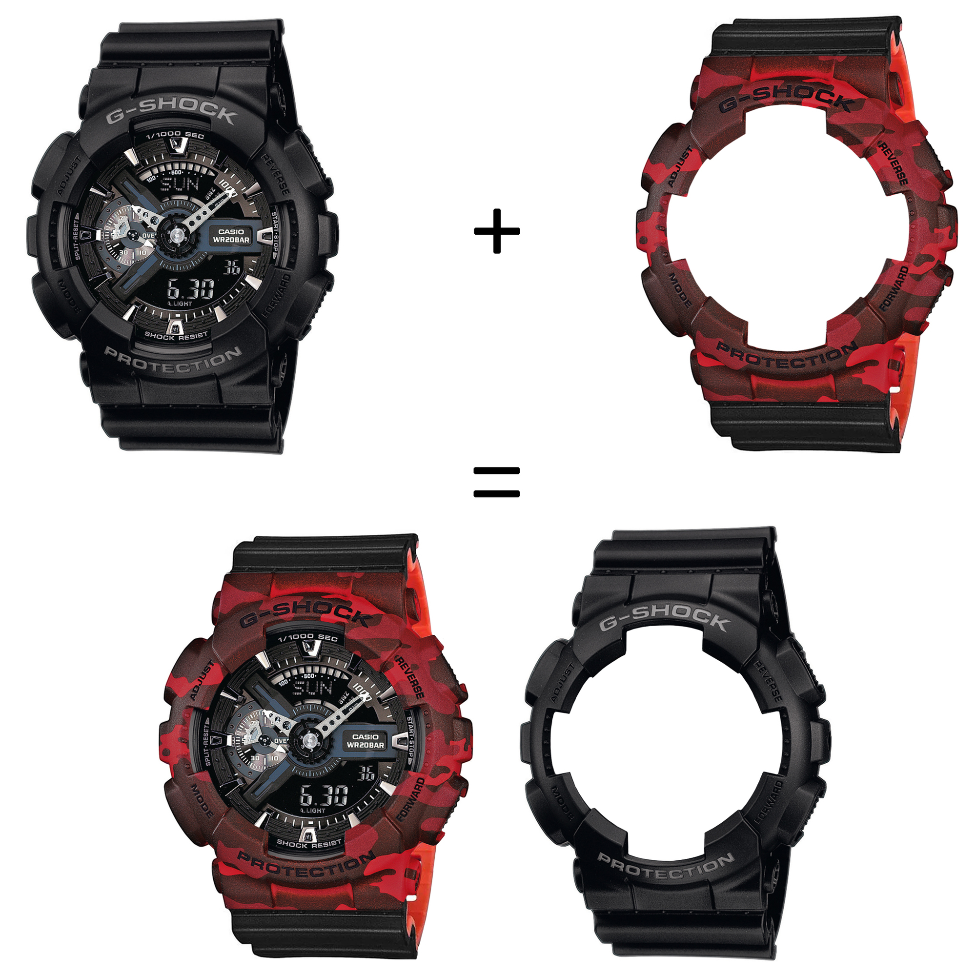 Casio SET GA-110-1BER + BEZEL 10530688 + PASEK 10577142 zegarek - miniatura 2