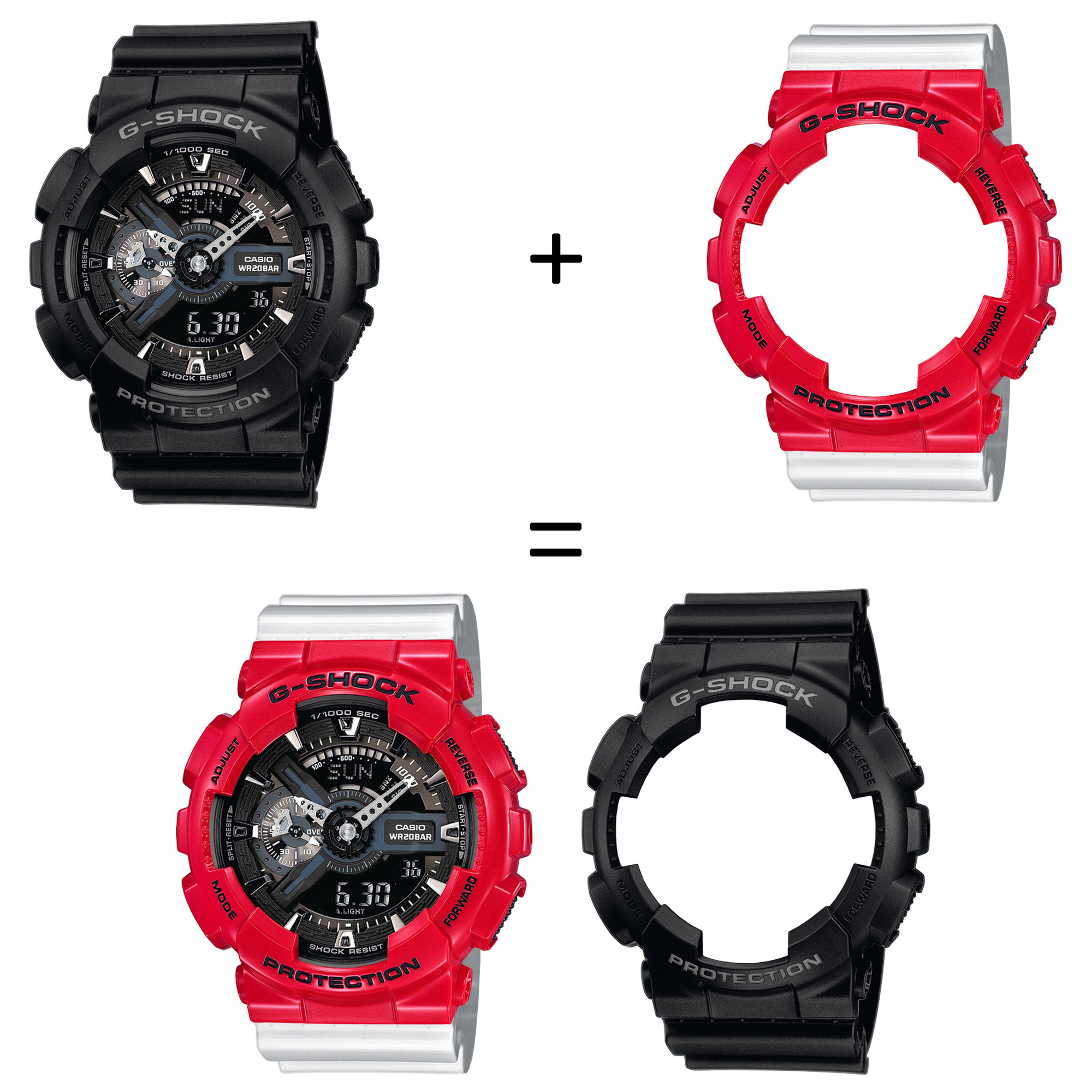 Casio SET GA-110-1BER + BEZEL 10557822 + PASEK 10347710 zegarek - miniatura 2
