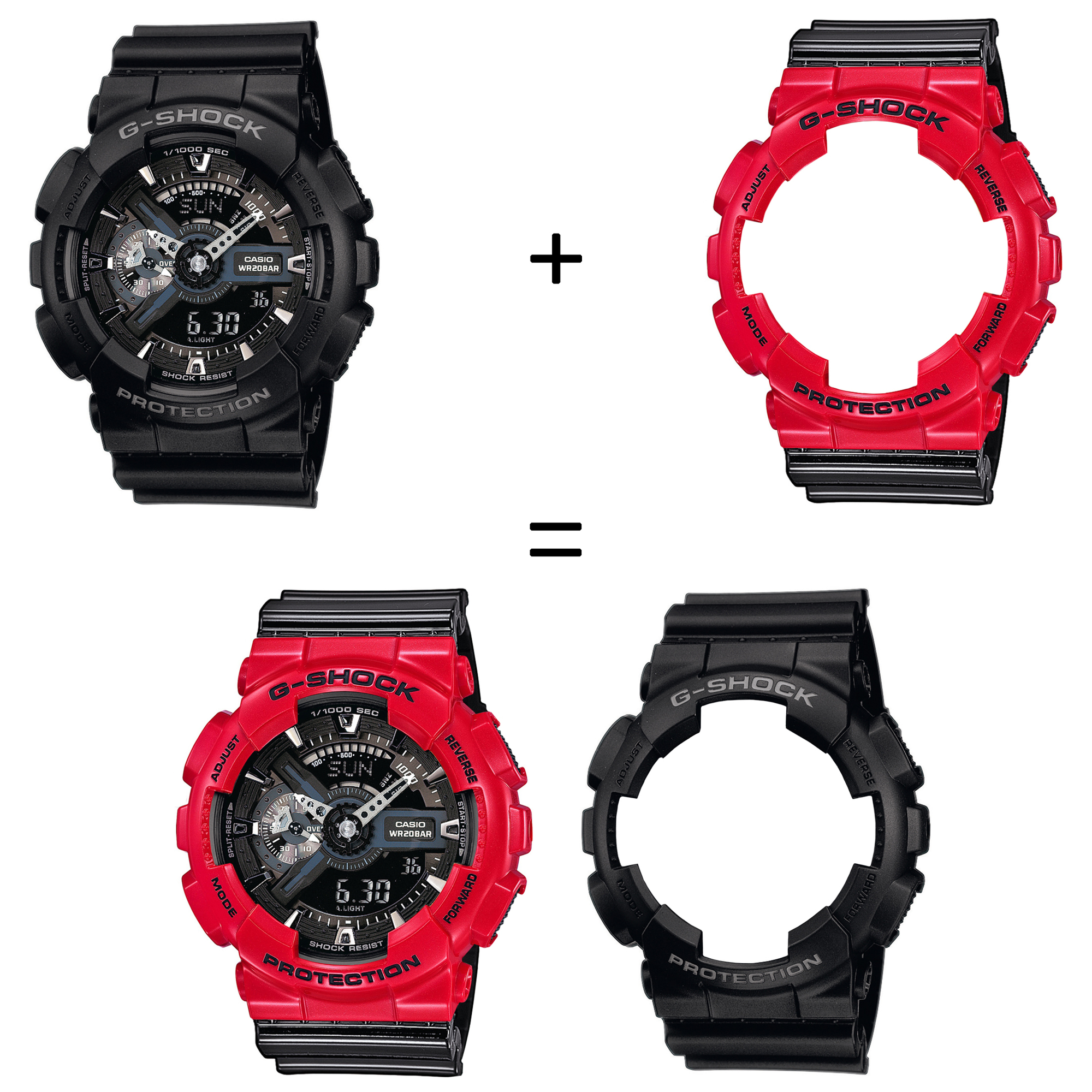 Casio SET GA-110-1BER + BEZEL 10557822 + PASEK 10378391 zegarek - miniatura 2