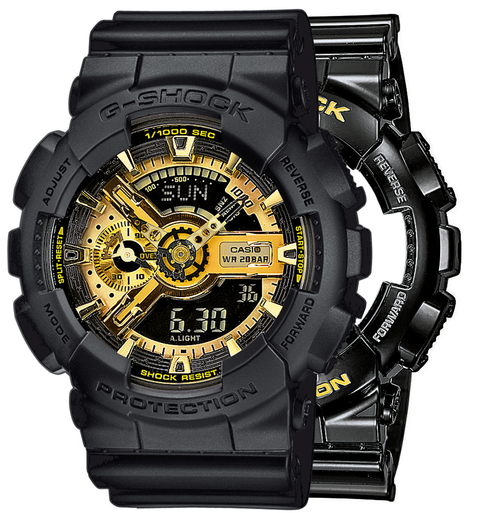 G-SHOCK SET GA-110GB-1AER + BEZEL 10358741 + PASEK 10536683