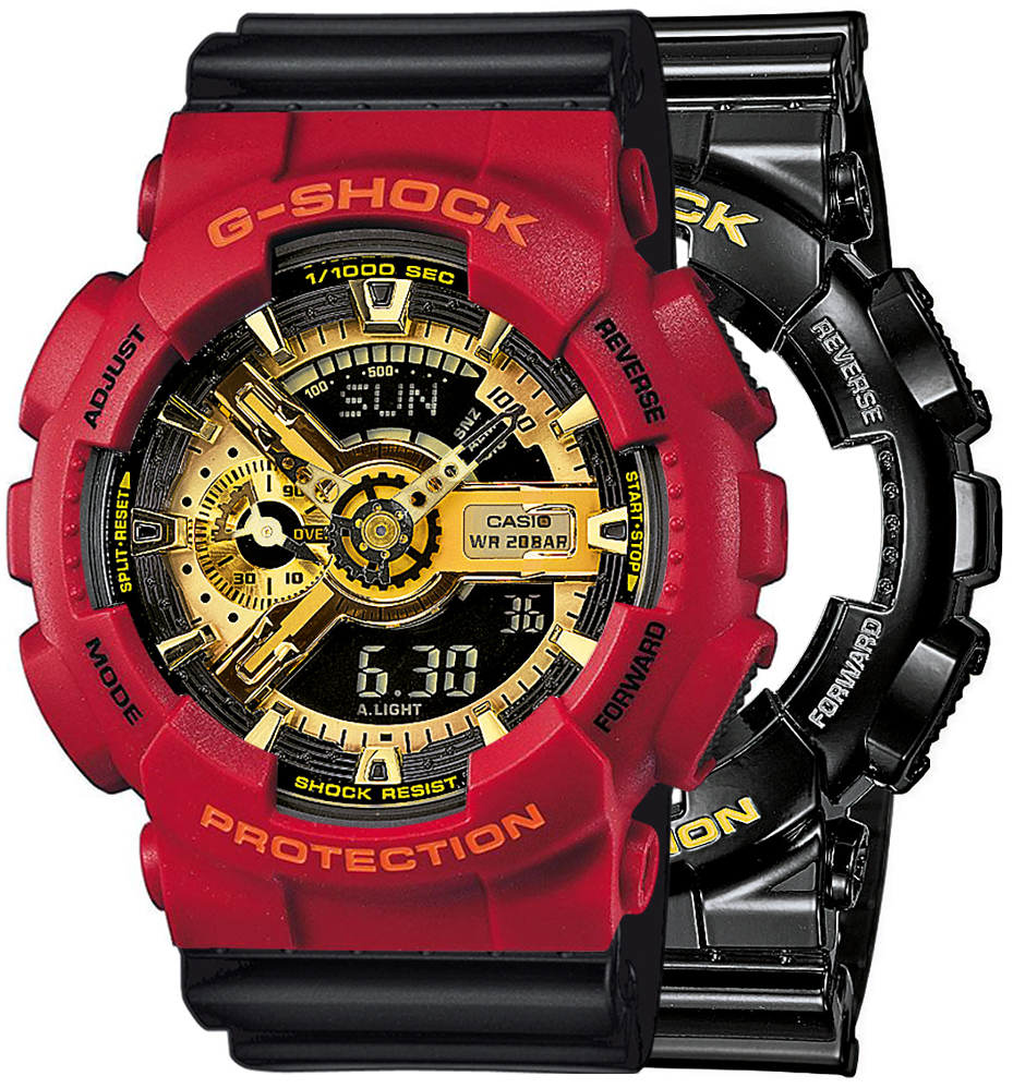 G-SHOCK SET GA-110GB-1AER + BEZEL 10441433 + PASEK 10347688