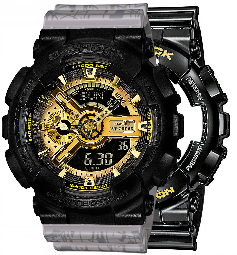 G-SHOCK SET GA-110GB-1AER + BEZEL 10523429 + PASEK 10498174