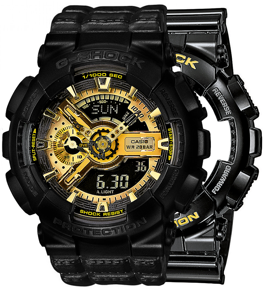 G-SHOCK SET GA-110GB-1AER + BEZEL 10523429 + PASEK 10559686