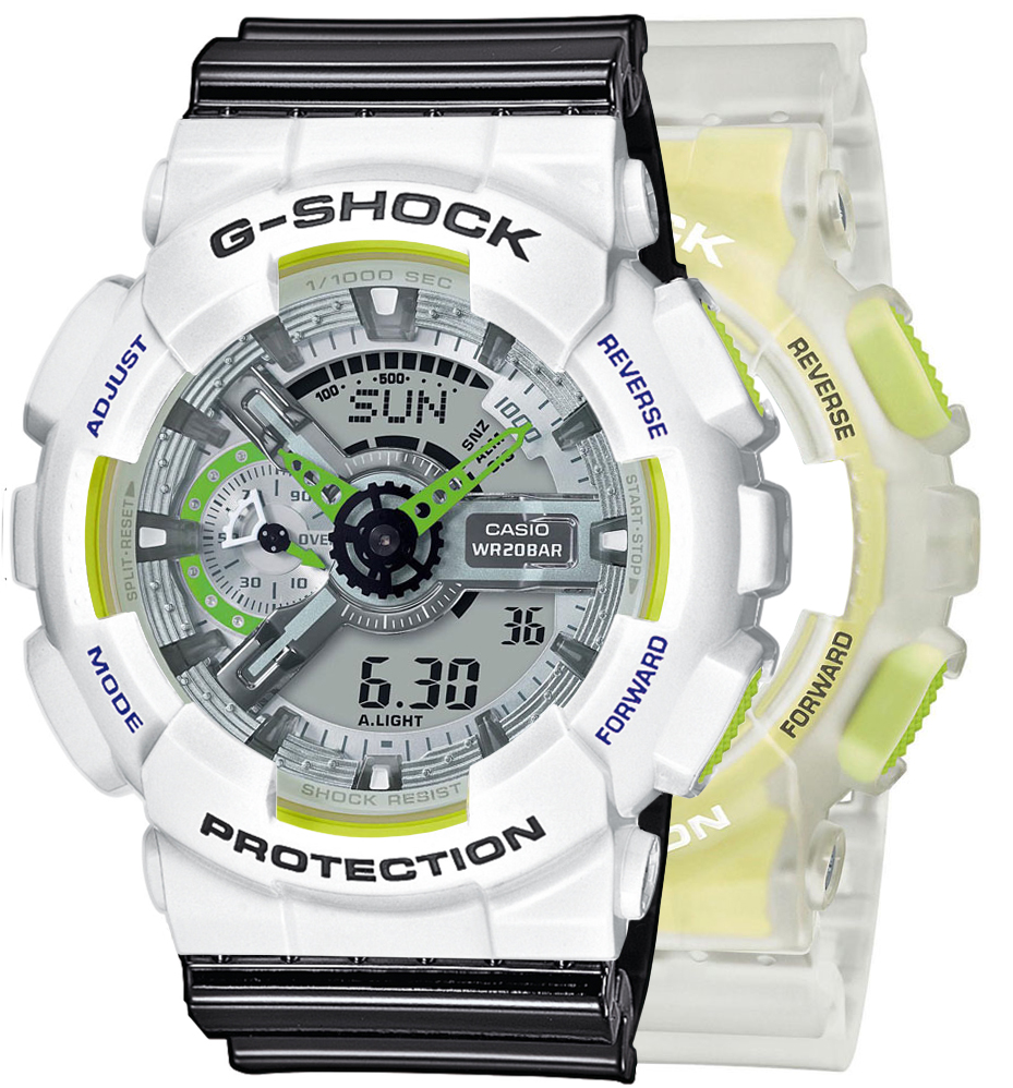 G-SHOCK SET GA-110LS-7AER + BEZEL 10347600 + PASEK 10378391