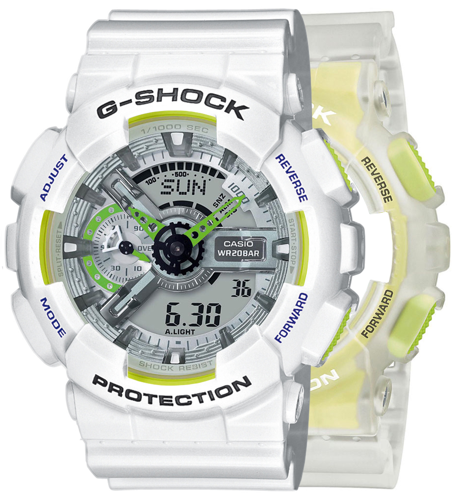 G-SHOCK SET GA-110LS-7AER + BEZEL 10347600 + PASEK 10430571