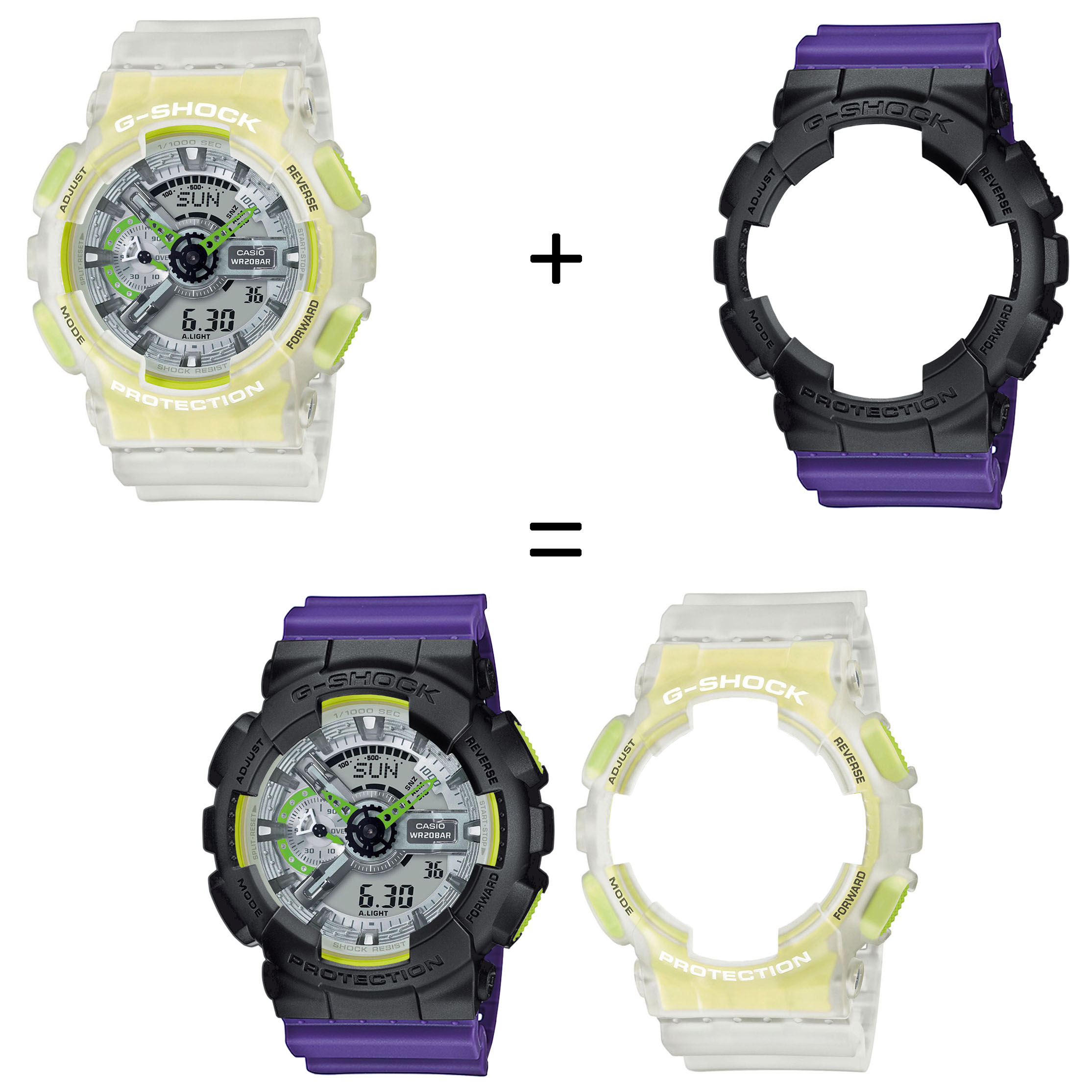 Casio SET GA-110LS-7AER + BEZEL 10358741 + PASEK 10498156 zegarek - miniatura 2