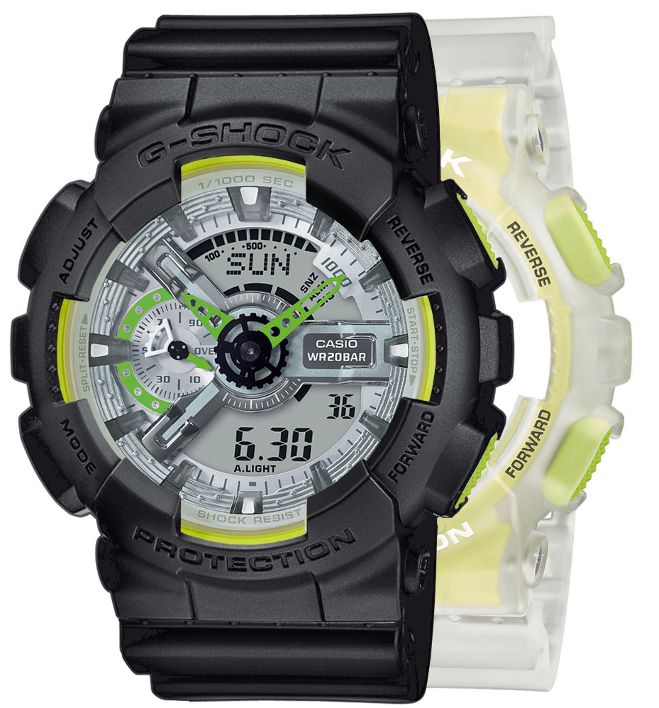 G-SHOCK SET GA-110LS-7AER + BEZEL 10358741 + PASEK 10536683