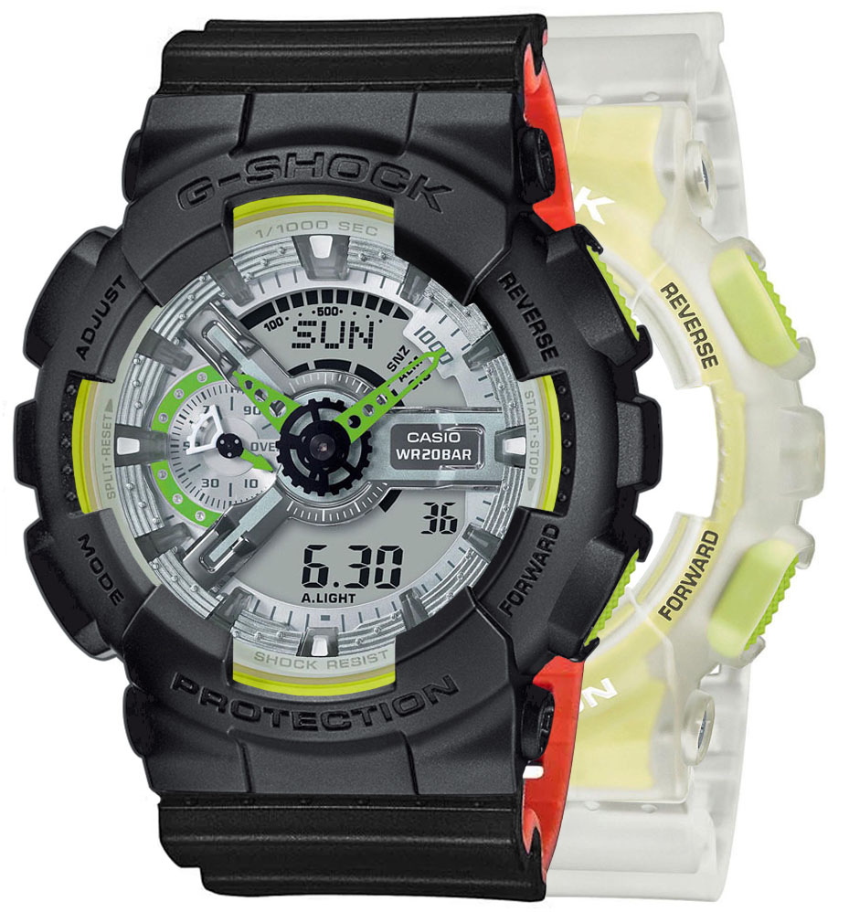 G-SHOCK SET GA-110LS-7AER + BEZEL 10358741 + PASEK 10577142