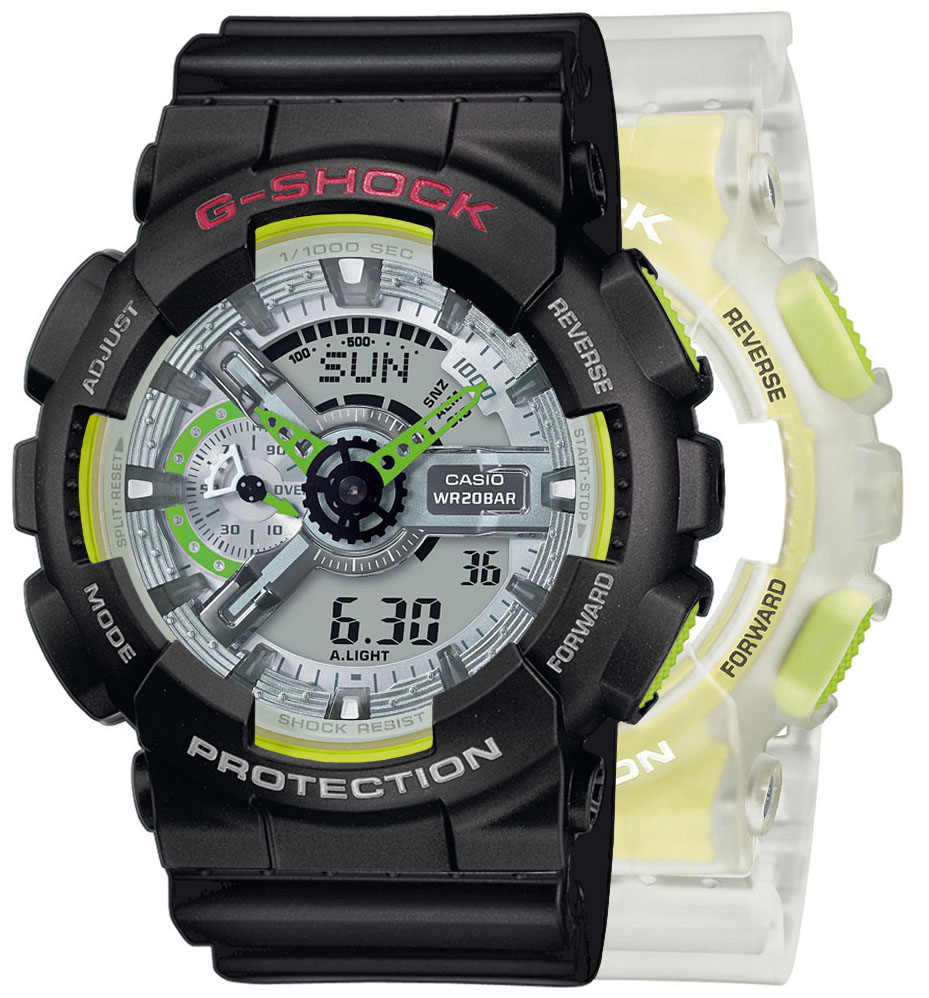 G-SHOCK SET GA-110LS-7AER + BEZEL 10378531 + PASEK 10347688