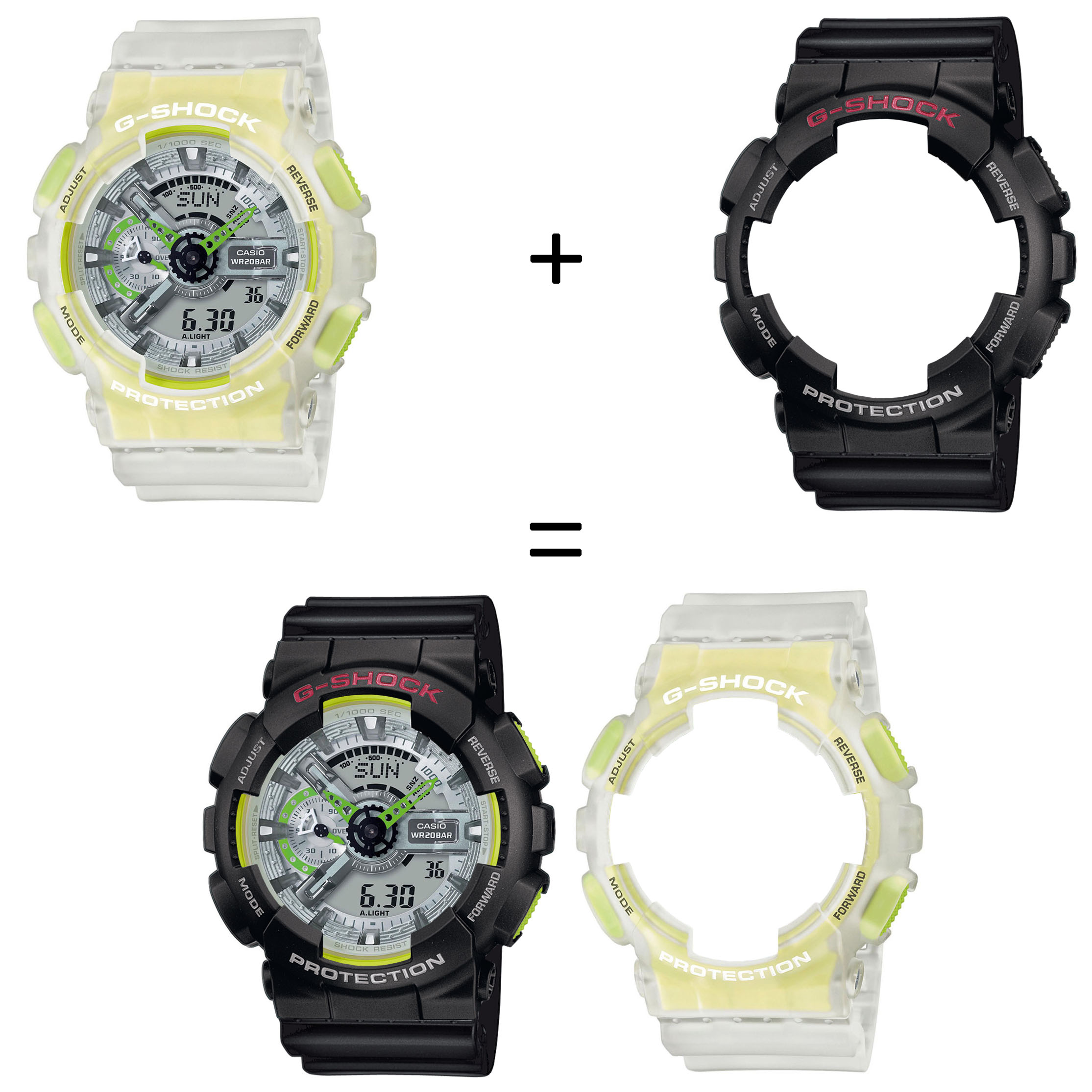 Casio SET GA-110LS-7AER + BEZEL 10378531 + PASEK 10347688 zegarek - miniatura 2
