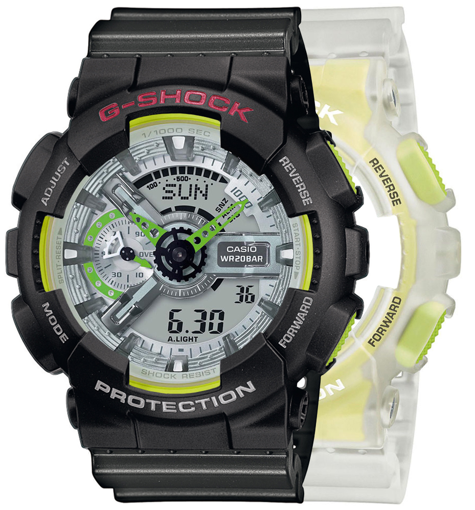 G-SHOCK SET GA-110LS-7AER + BEZEL 10378531 + PASEK 10467764