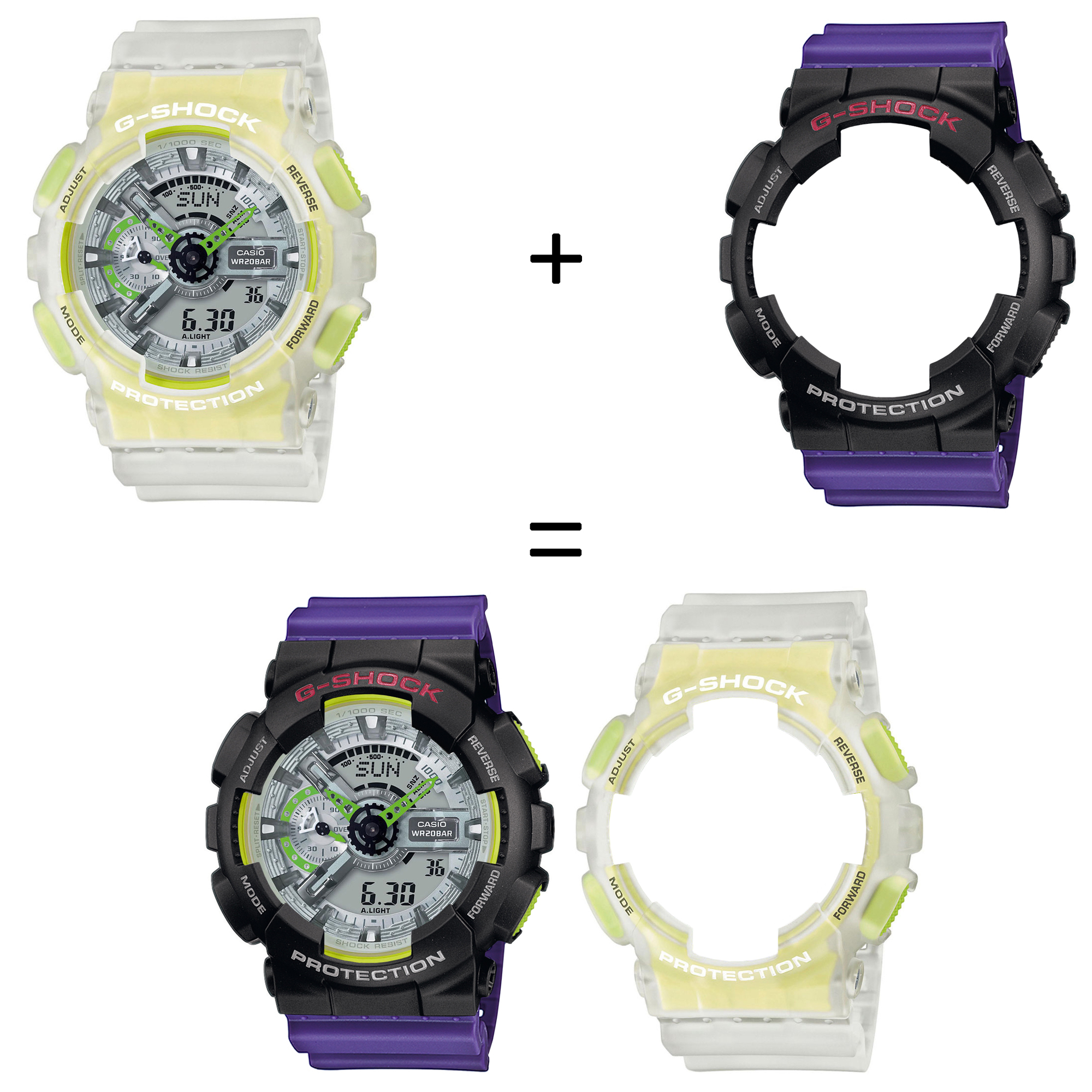 Casio SET GA-110LS-7AER + BEZEL 10378531 + PASEK 10498156 zegarek - miniatura 2