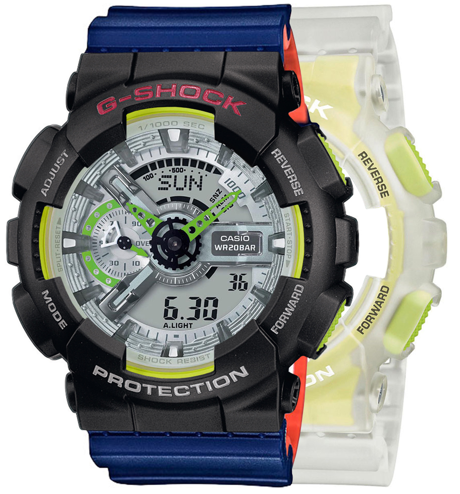 G-SHOCK SET GA-110LS-7AER + BEZEL 10378531 + PASEK 10527467