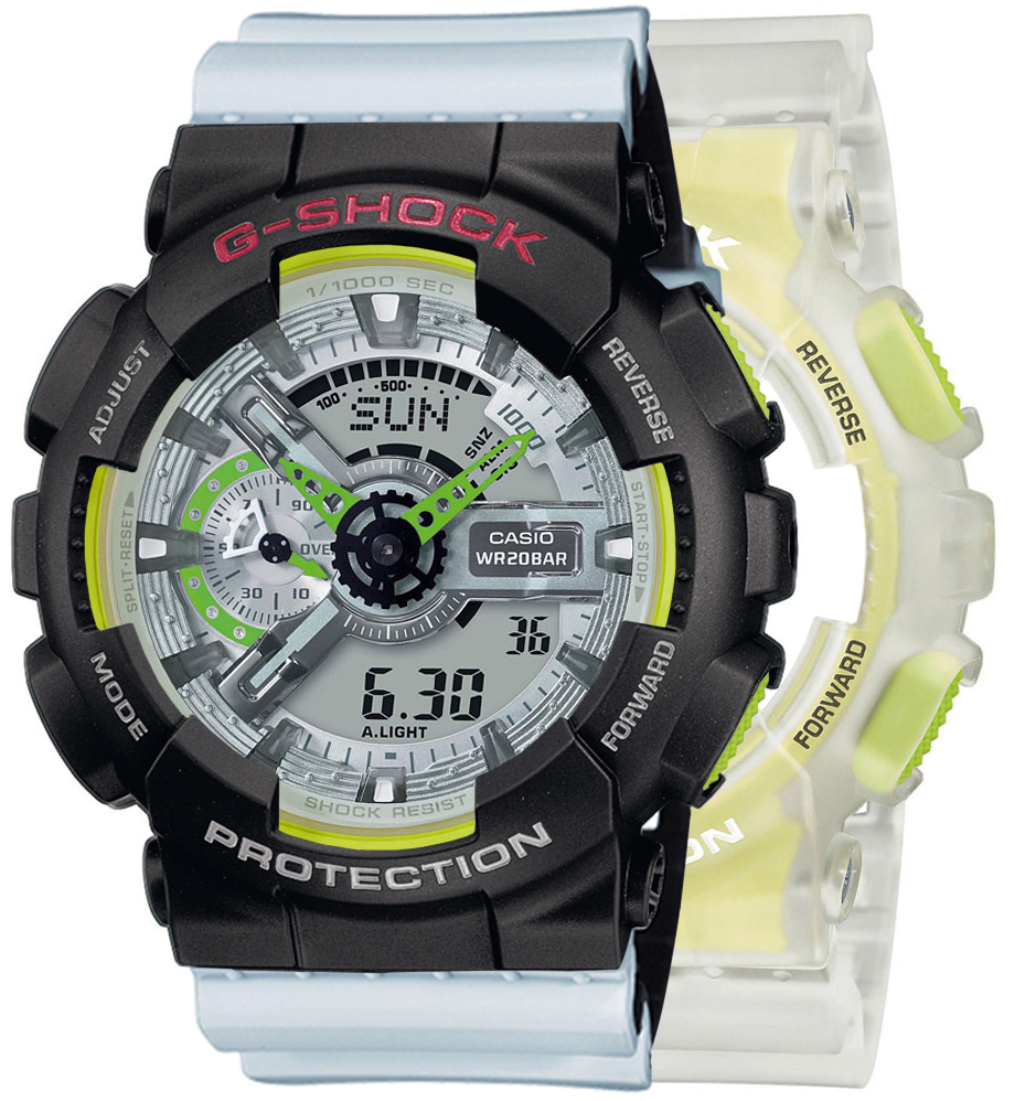 G-SHOCK SET GA-110LS-7AER + BEZEL 10378531 + PASEK 10527469