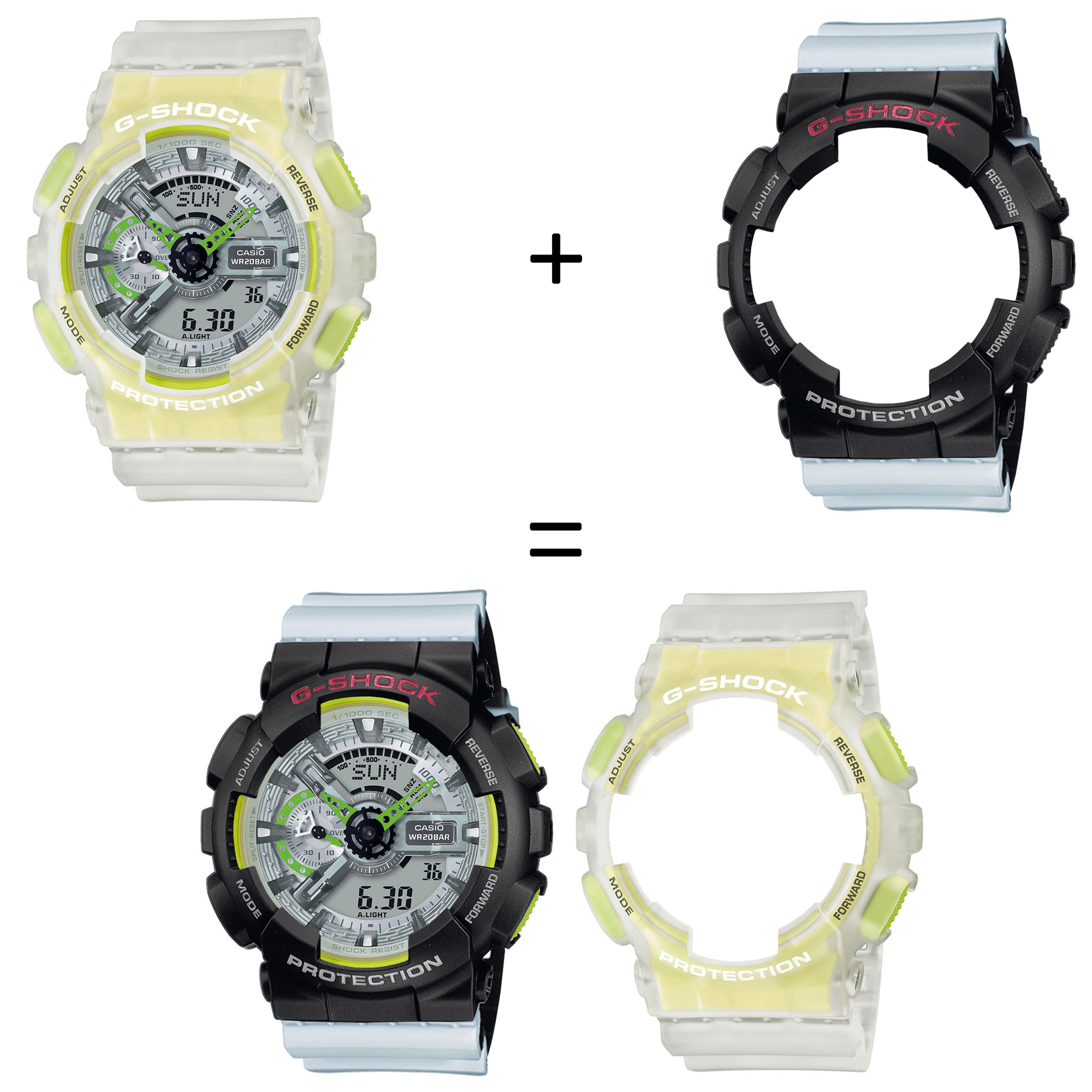 Casio SET GA-110LS-7AER + BEZEL 10378531 + PASEK 10527469 zegarek - miniatura 2