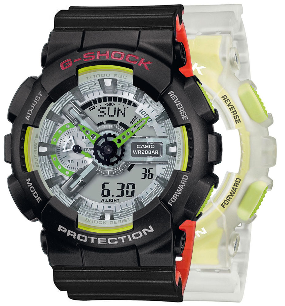 G-SHOCK SET GA-110LS-7AER + BEZEL 10378531 + PASEK 10577142