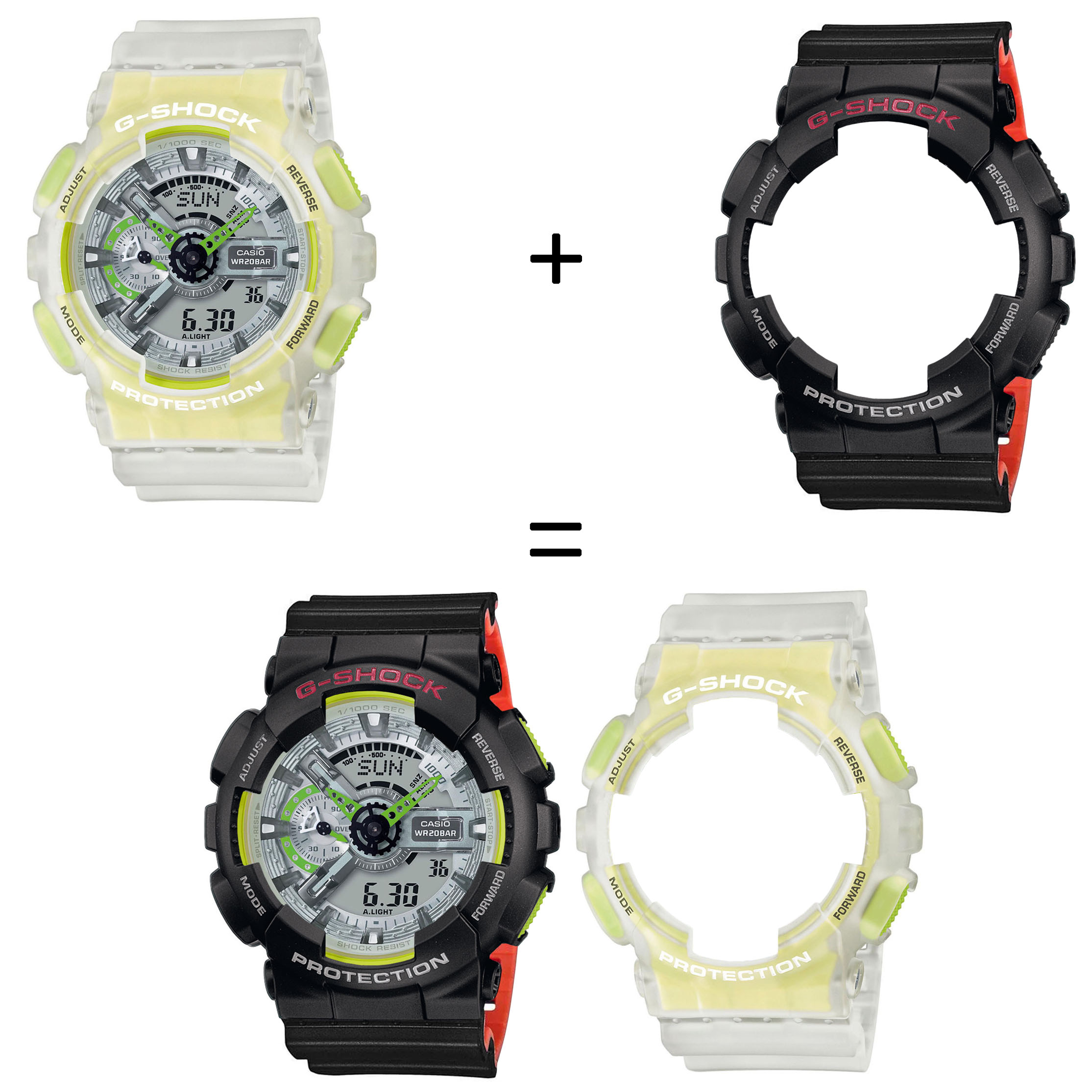Casio SET GA-110LS-7AER + BEZEL 10378531 + PASEK 10577142 zegarek - miniatura 2