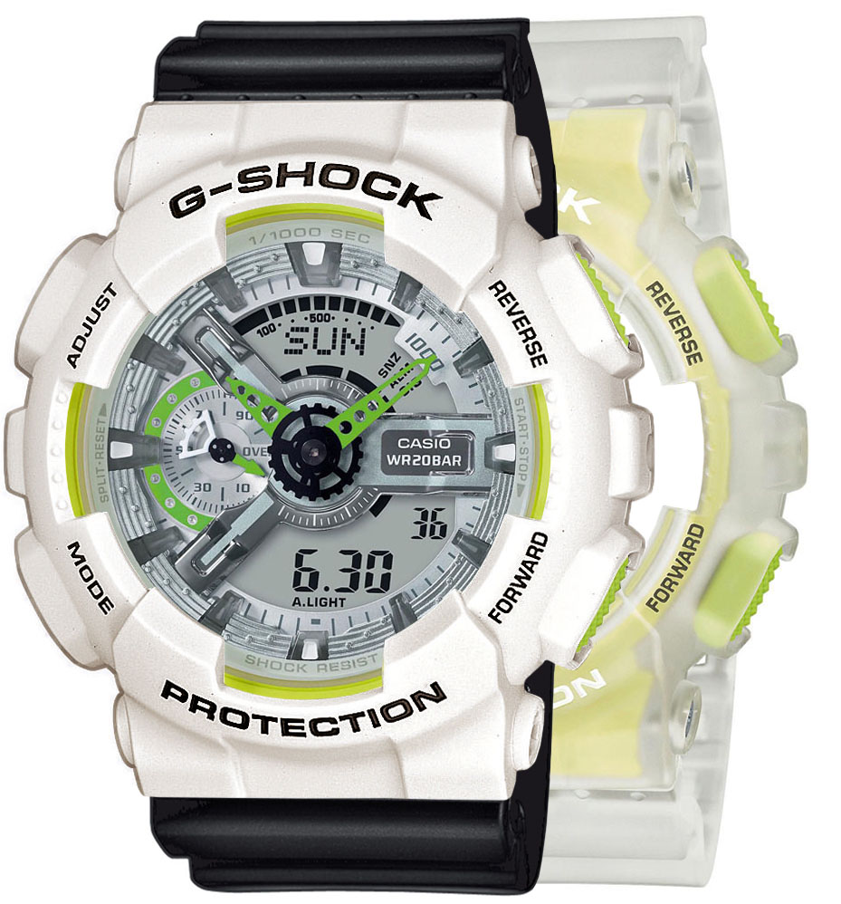 G-SHOCK SET GA-110LS-7AER + BEZEL 10395292 + PASEK 10347688
