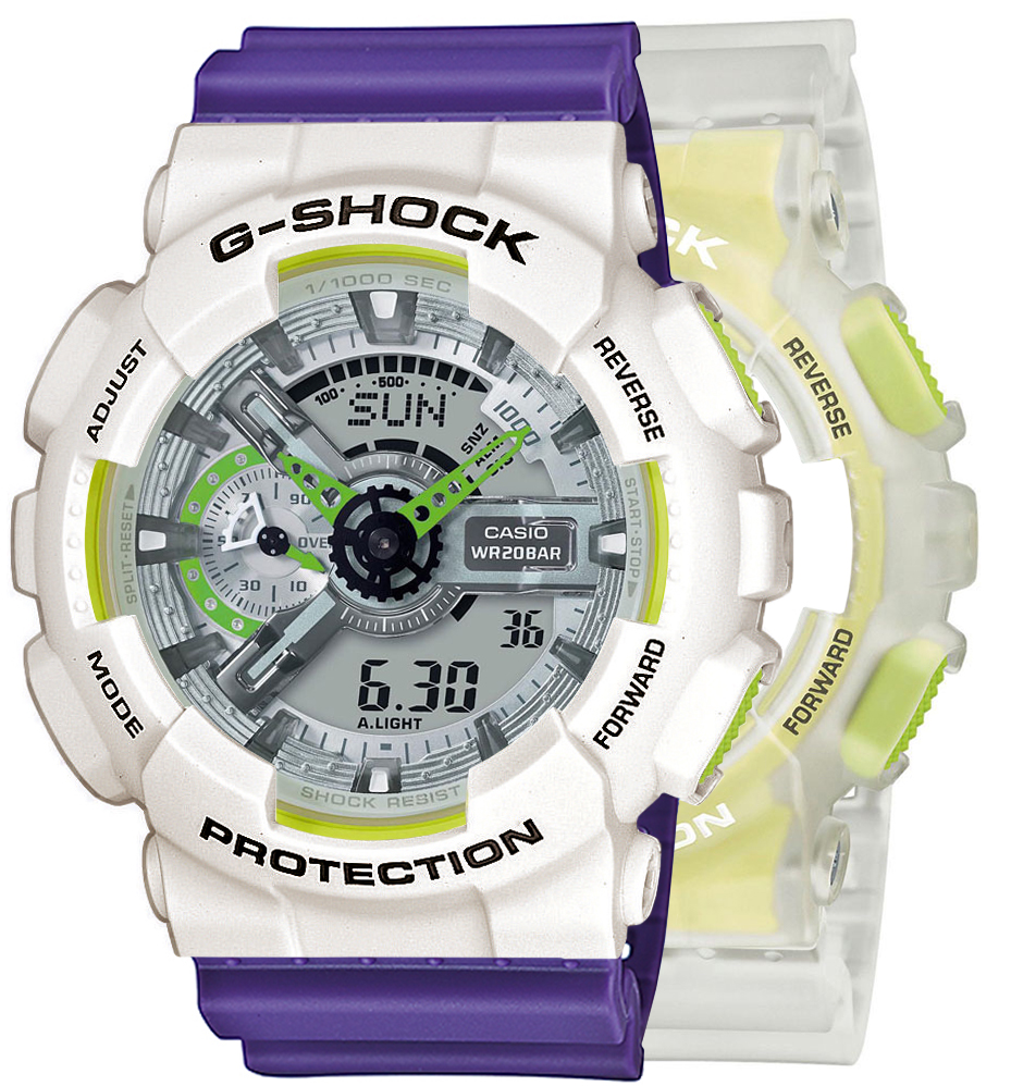 G-SHOCK SET GA-110LS-7AER + BEZEL 10395292 + PASEK 10498156