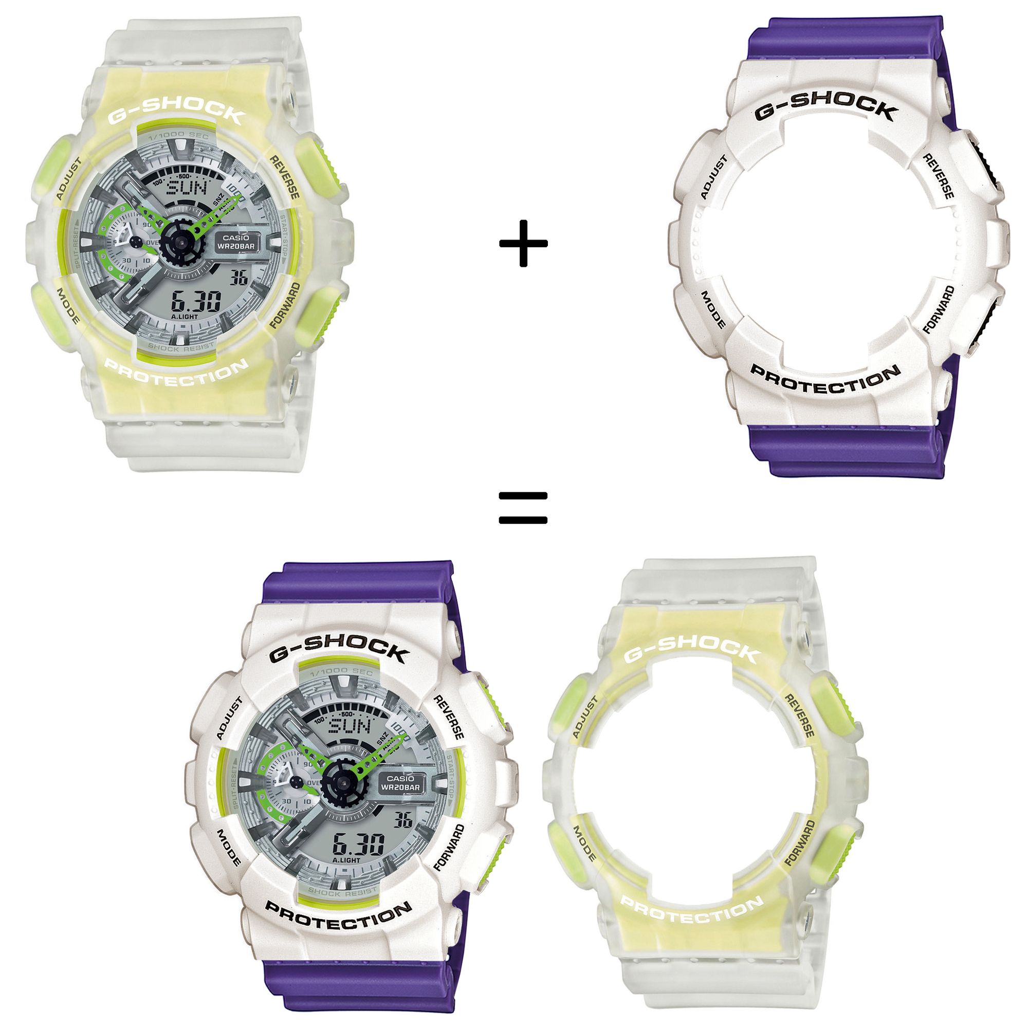 Casio SET GA-110LS-7AER + BEZEL 10395292 + PASEK 10498156 zegarek - miniatura 2