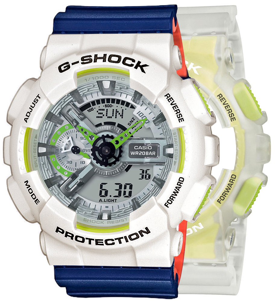 G-SHOCK SET GA-110LS-7AER + BEZEL 10395292 + PASEK 10527467