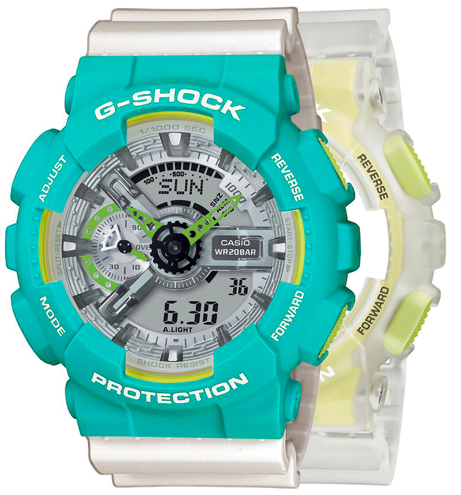 G-SHOCK SET GA-110LS-7AER + BEZEL 10410475 + PASEK 10395227