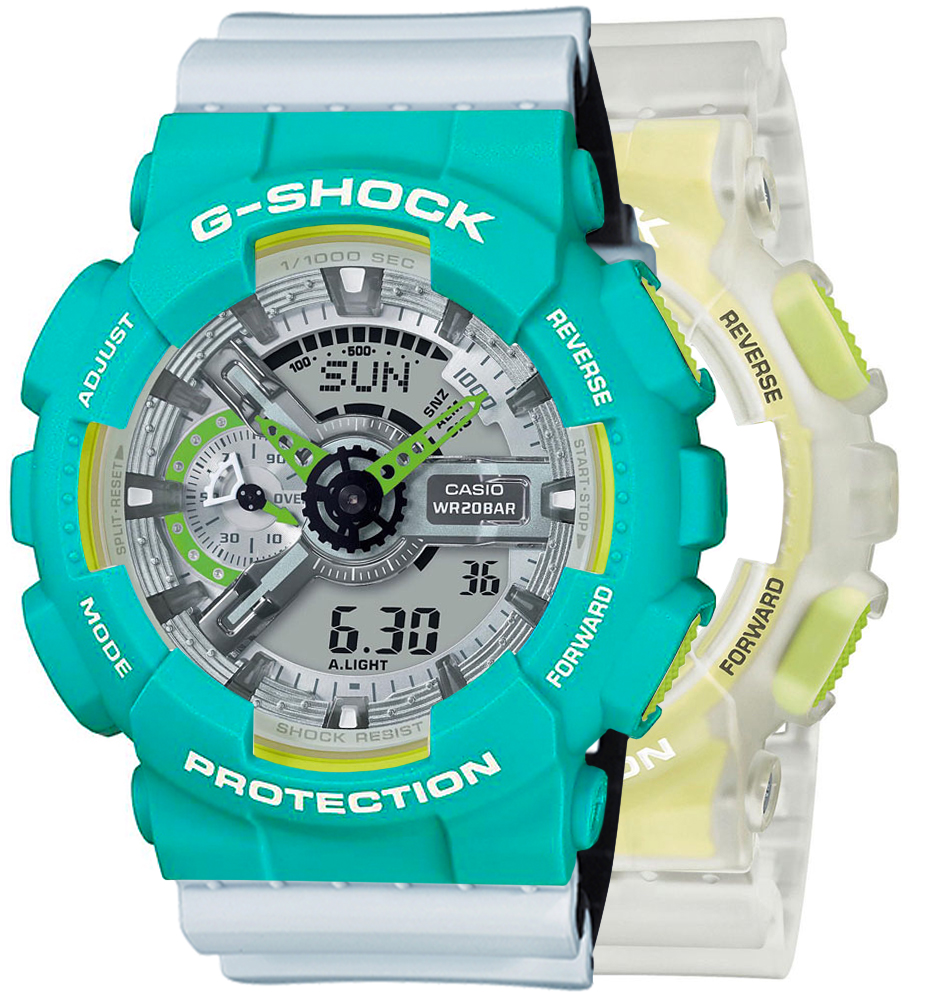 G-SHOCK SET GA-110LS-7AER + BEZEL 10410475 + PASEK 10527469