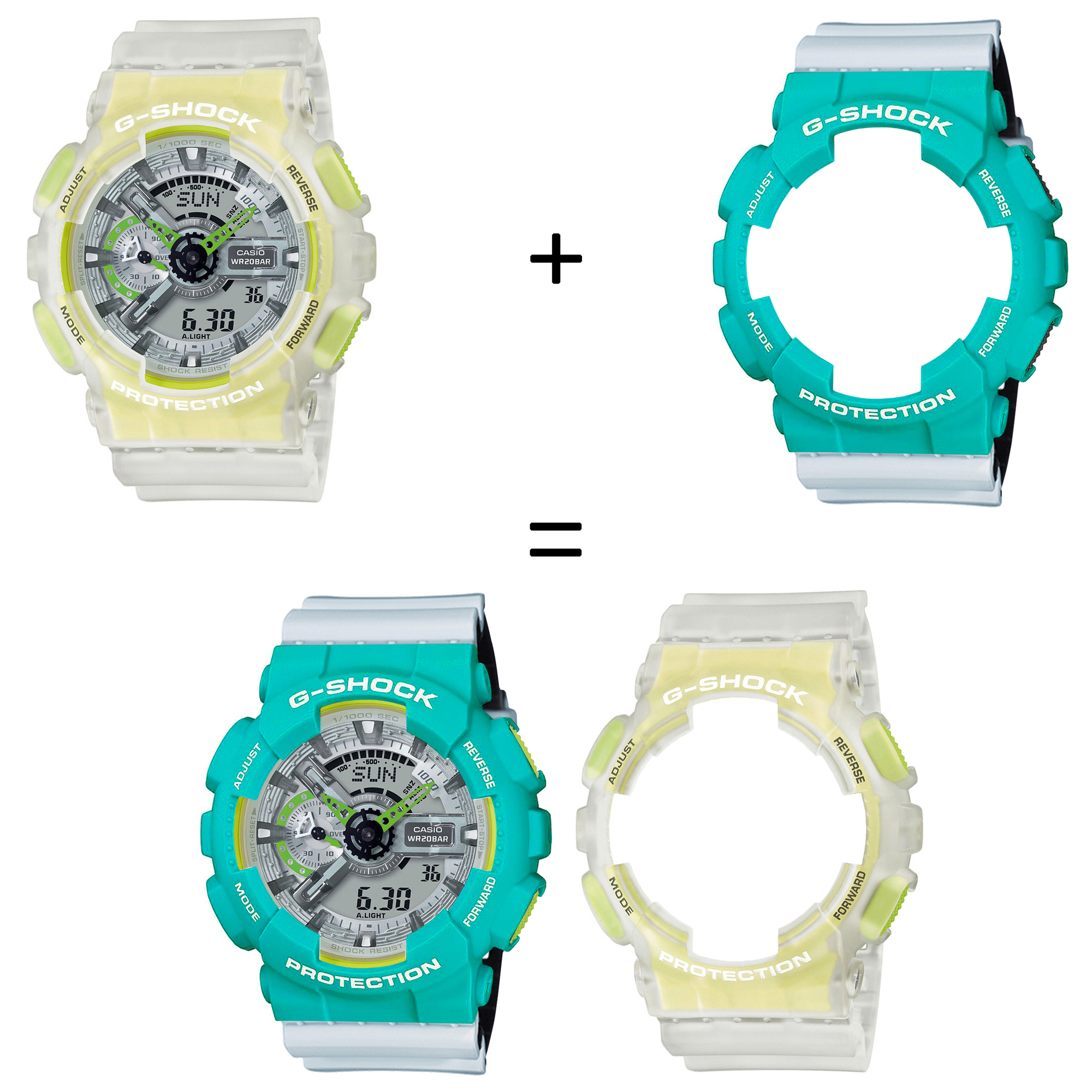 Casio SET GA-110LS-7AER + BEZEL 10410475 + PASEK 10527469 zegarek - miniatura 2