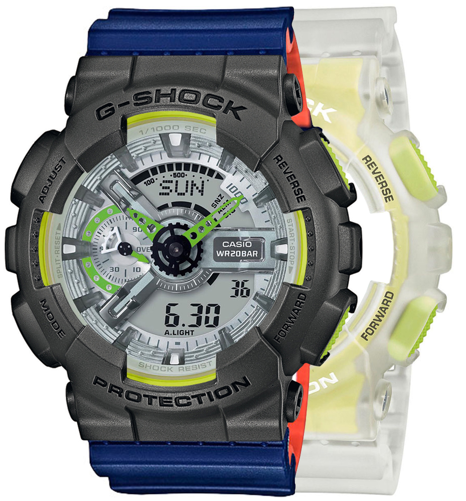 G-SHOCK SET GA-110LS-7AER + BEZEL 10467795 + PASEK 10527467