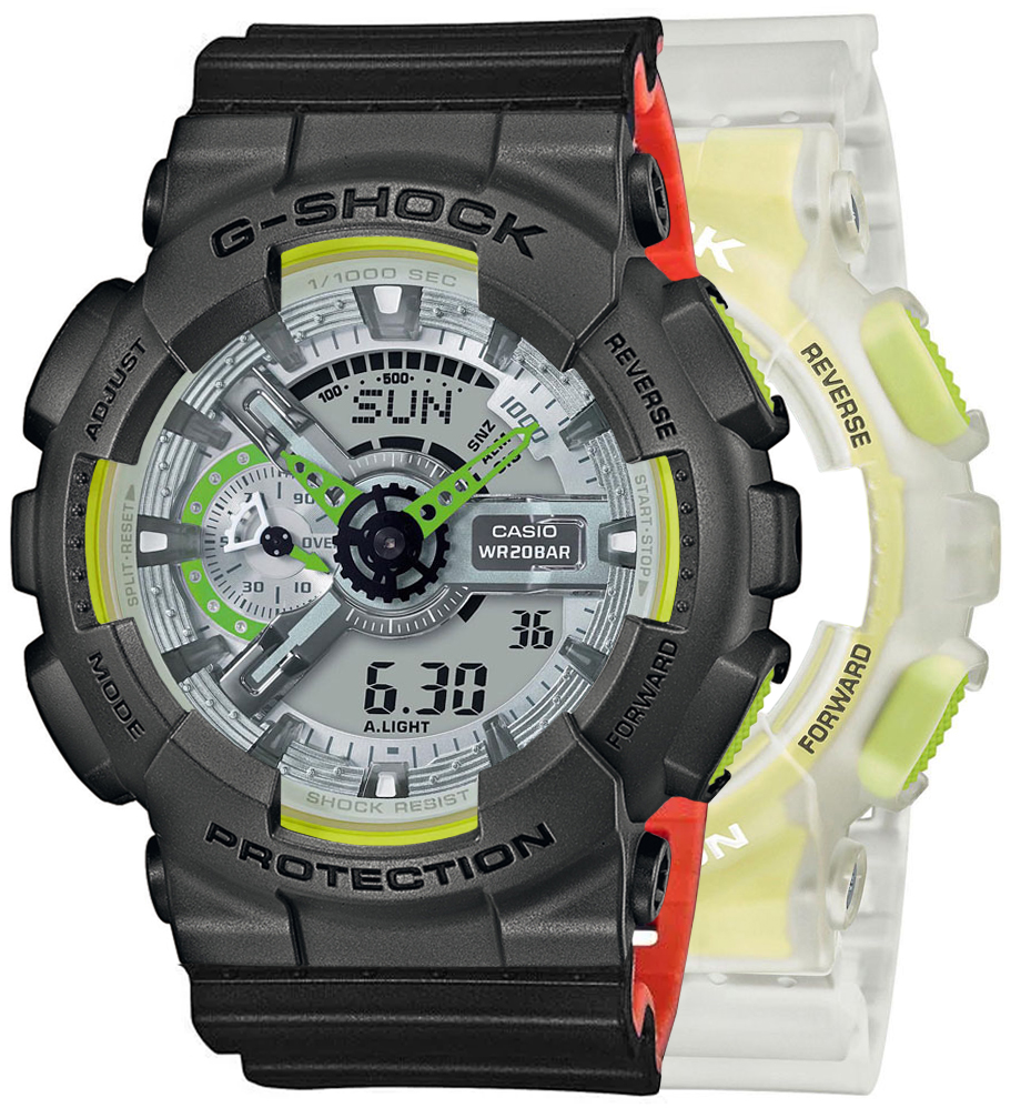 G-SHOCK SET GA-110LS-7AER + BEZEL 10467795 + PASEK 10577142