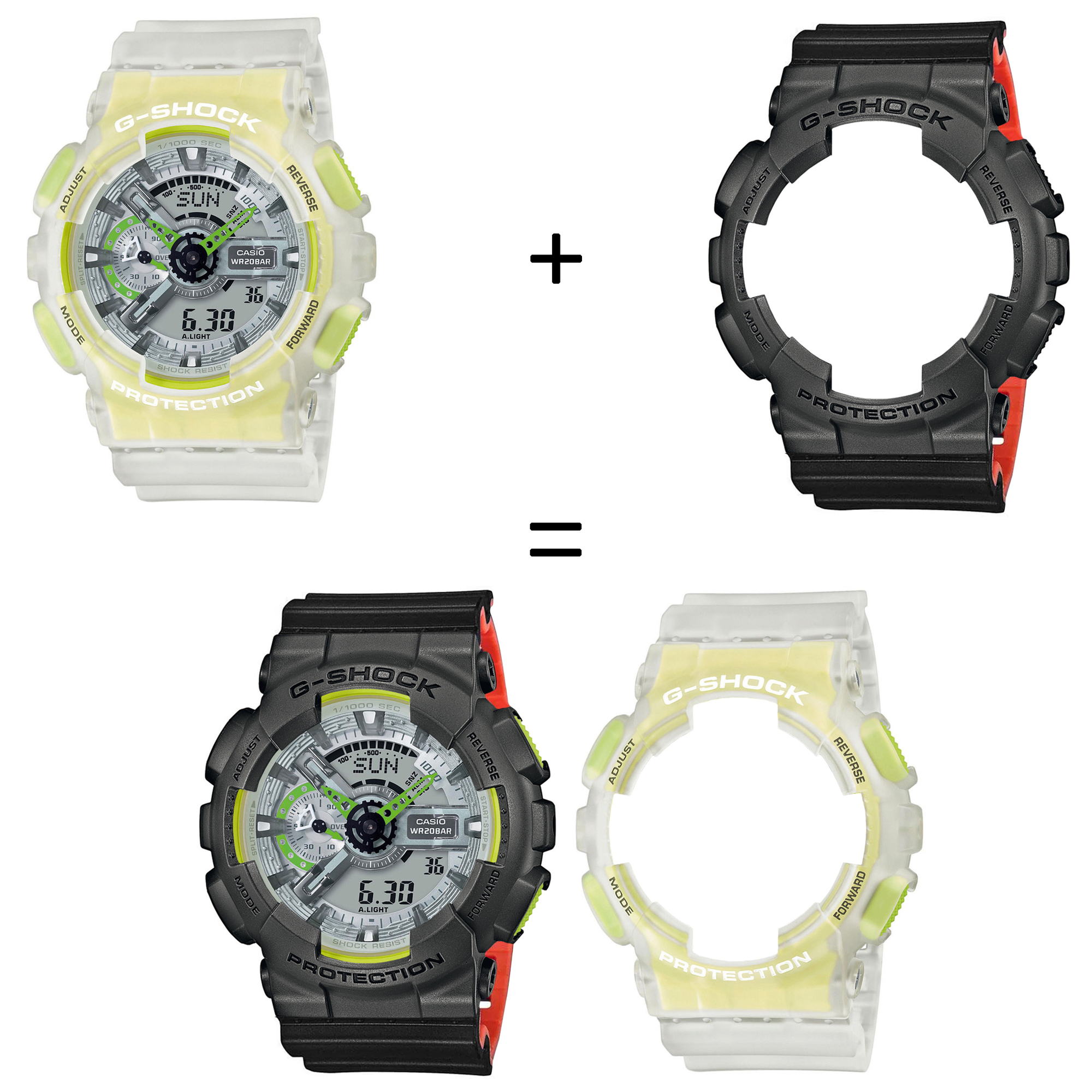 Casio SET GA-110LS-7AER + BEZEL 10467795 + PASEK 10577142 zegarek - miniatura 2