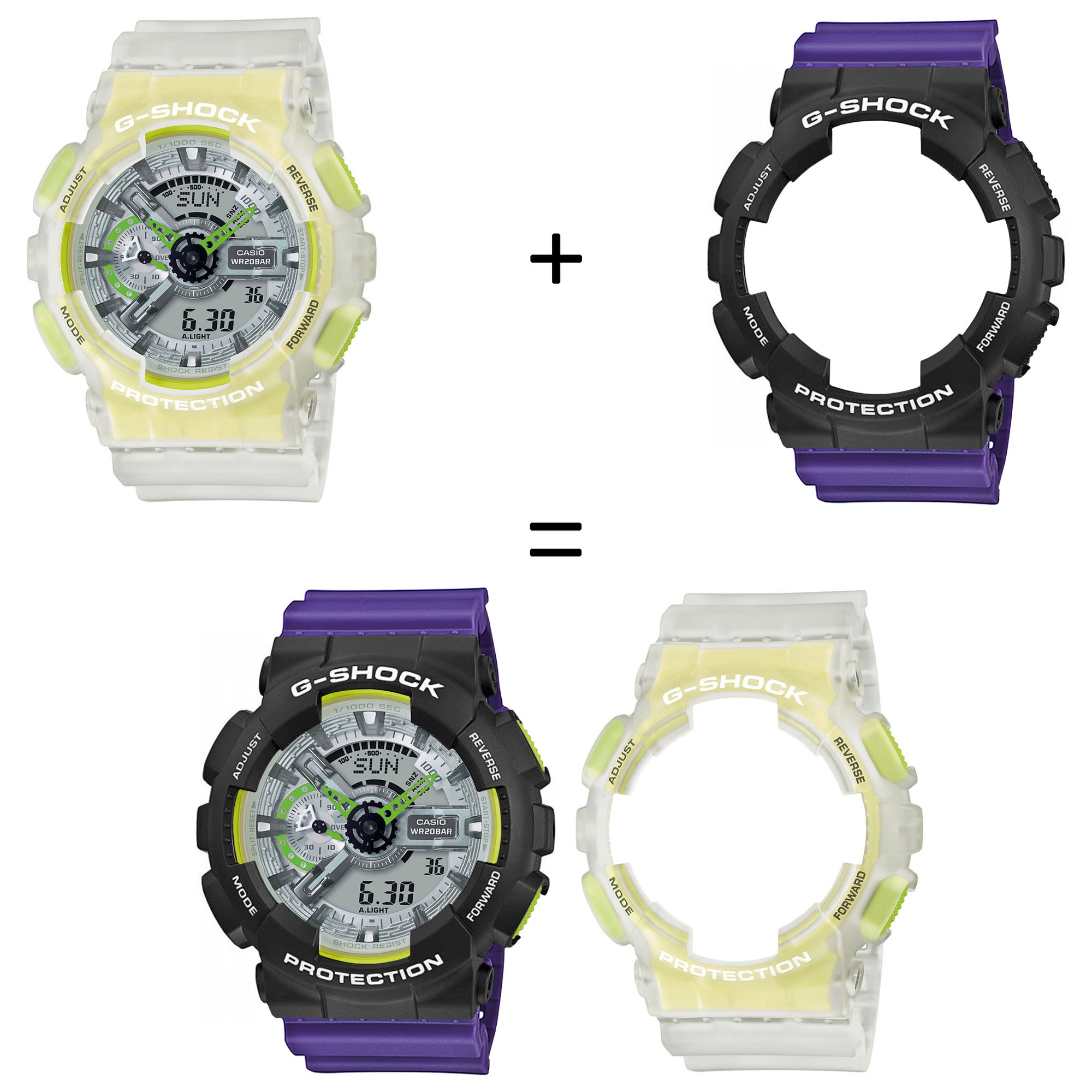 Casio SET GA-110LS-7AER + BEZEL 10508136 + PASEK 10498156 zegarek - miniatura 2