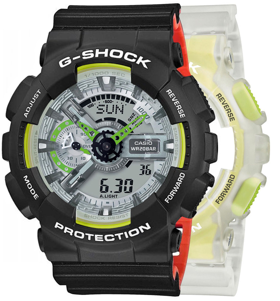 G-SHOCK SET GA-110LS-7AER + BEZEL 10508136 + PASEK 10577142