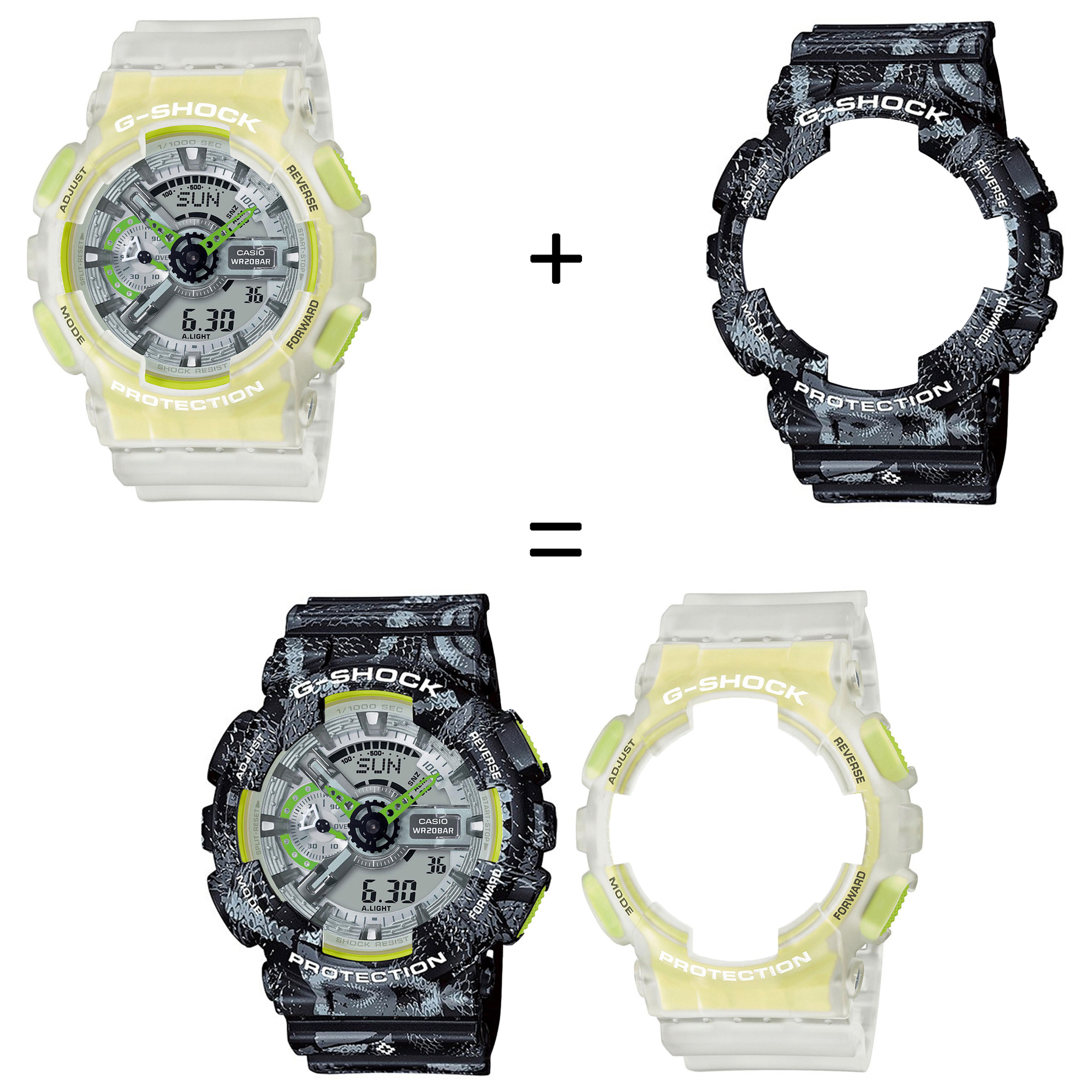 Casio SET GA-110LS-7AER + BEZEL 10520052 + PASEK 10520049 zegarek - miniatura 2