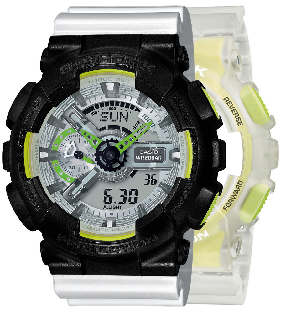 G-SHOCK SET GA-110LS-7AER + BEZEL 10523429 + PASEK 10347710