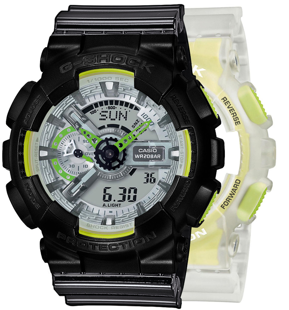 G-SHOCK SET GA-110LS-7AER + BEZEL 10523429 + PASEK 10378391