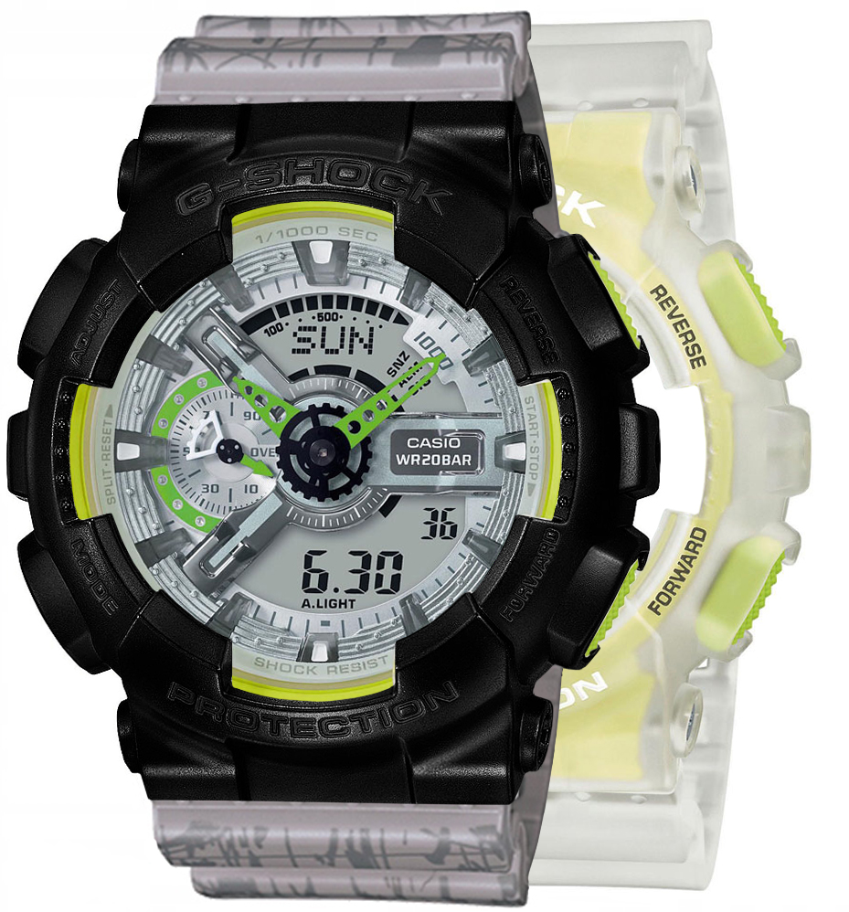 G-SHOCK SET GA-110LS-7AER + BEZEL 10523429 + PASEK 10498174