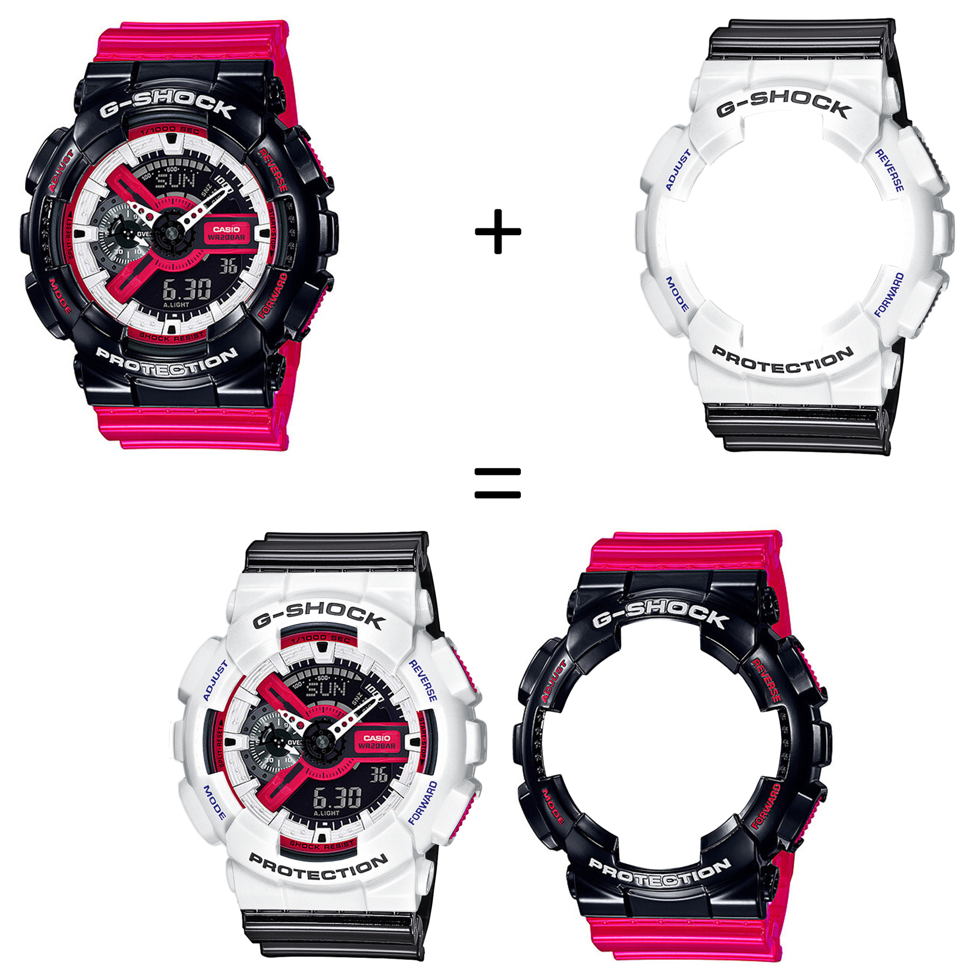 Casio SET GA-110RB-1AER + BEZEL 10347600 + PASEK 10378391 zegarek - miniatura 2