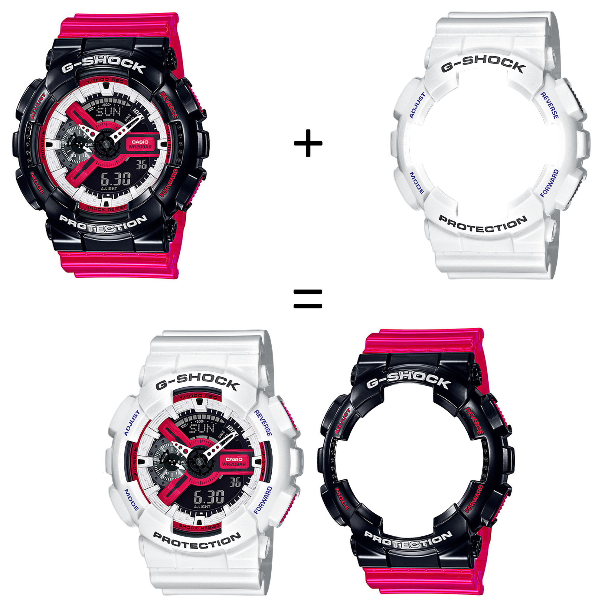 Casio SET GA-110RB-1AER + BEZEL 10347600 + PASEK 10430571 zegarek - miniatura 2