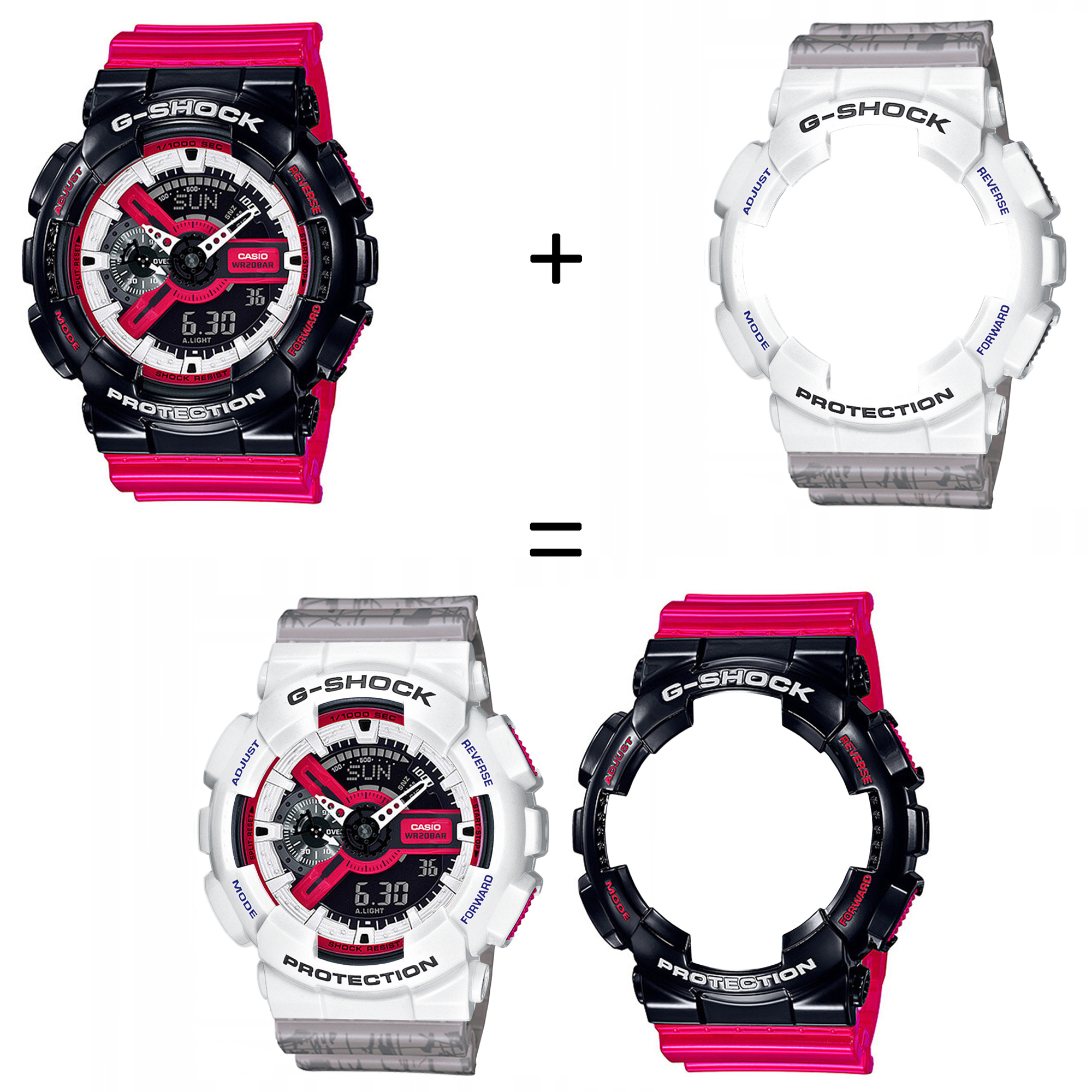 Casio SET GA-110RB-1AER + BEZEL 10347600 + PASEK 10498174 zegarek - miniatura 2