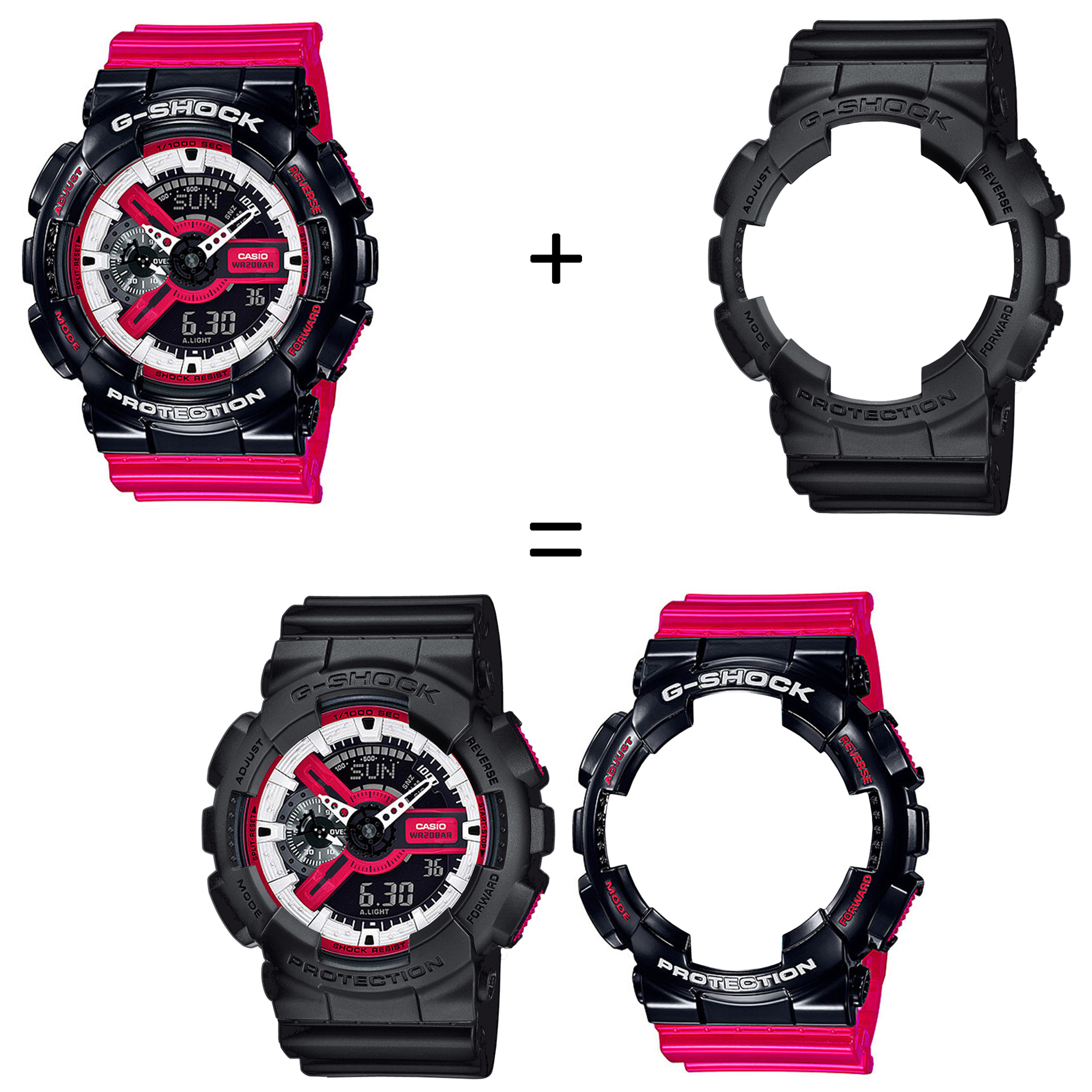 Casio SET GA-110RB-1AER + BEZEL 10358741 + PASEK 10347688 zegarek - miniatura 2