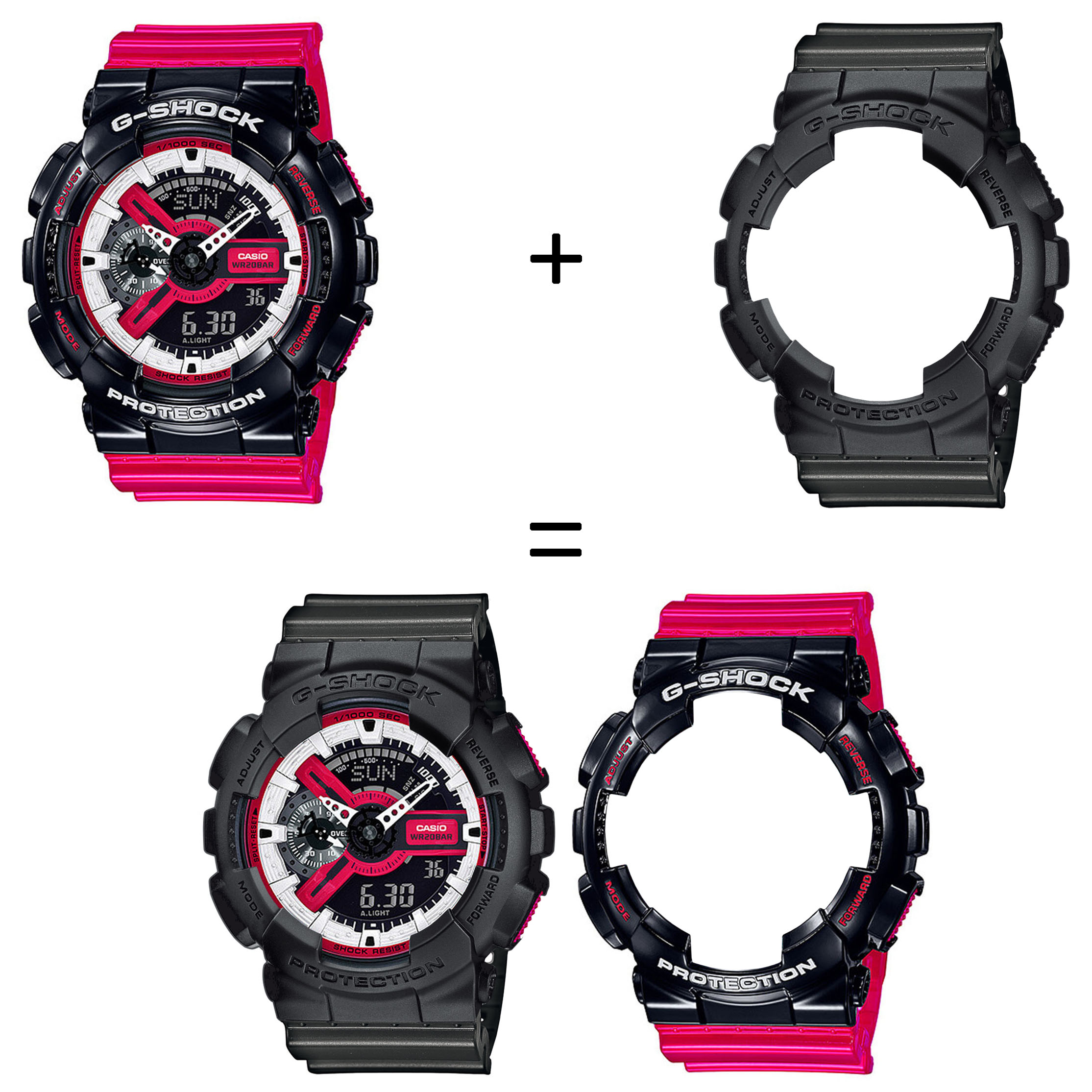 Casio SET GA-110RB-1AER + BEZEL 10358741 + PASEK 10467764 zegarek - miniatura 2