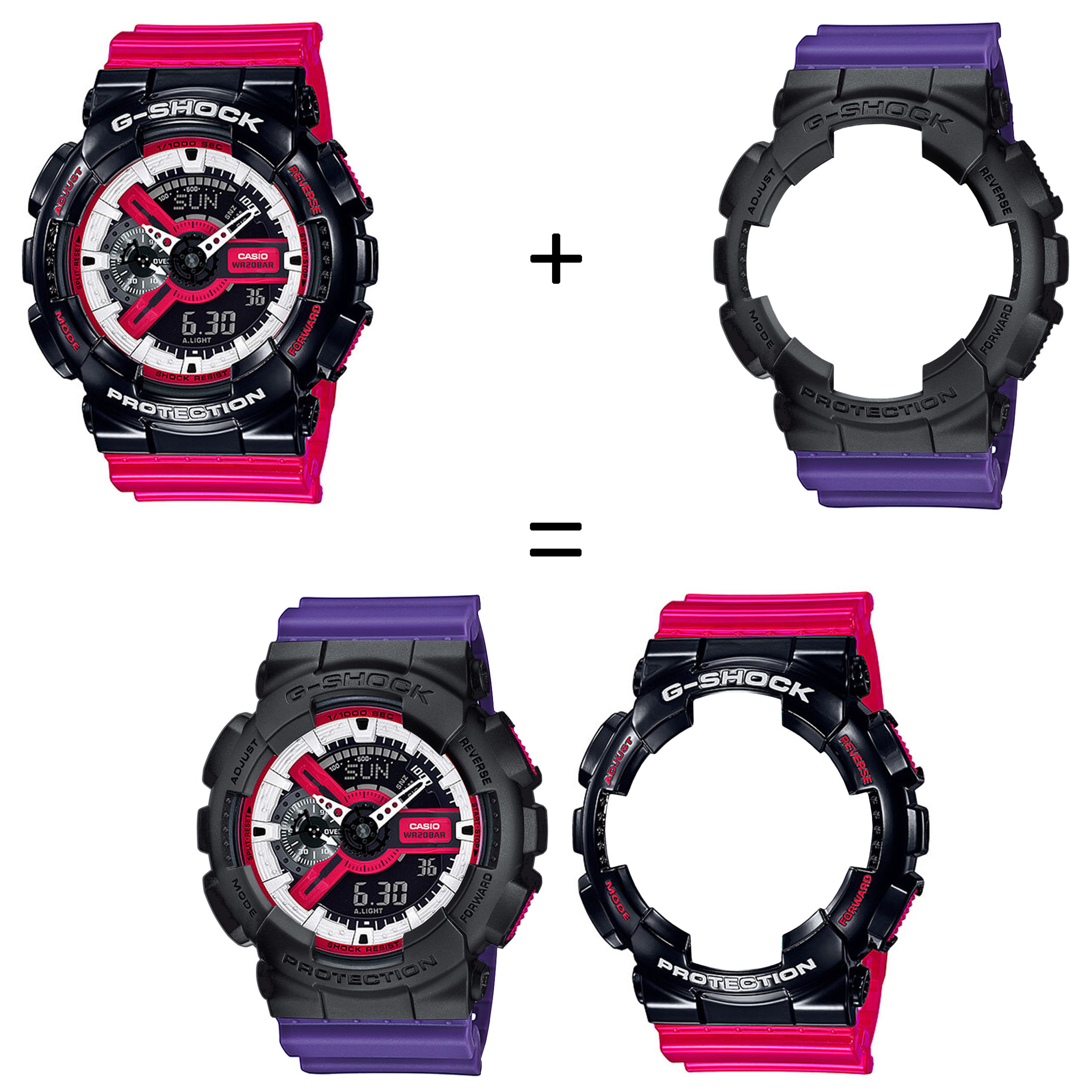 Casio SET GA-110RB-1AER + BEZEL 10358741 + PASEK 10498156 zegarek - miniatura 2