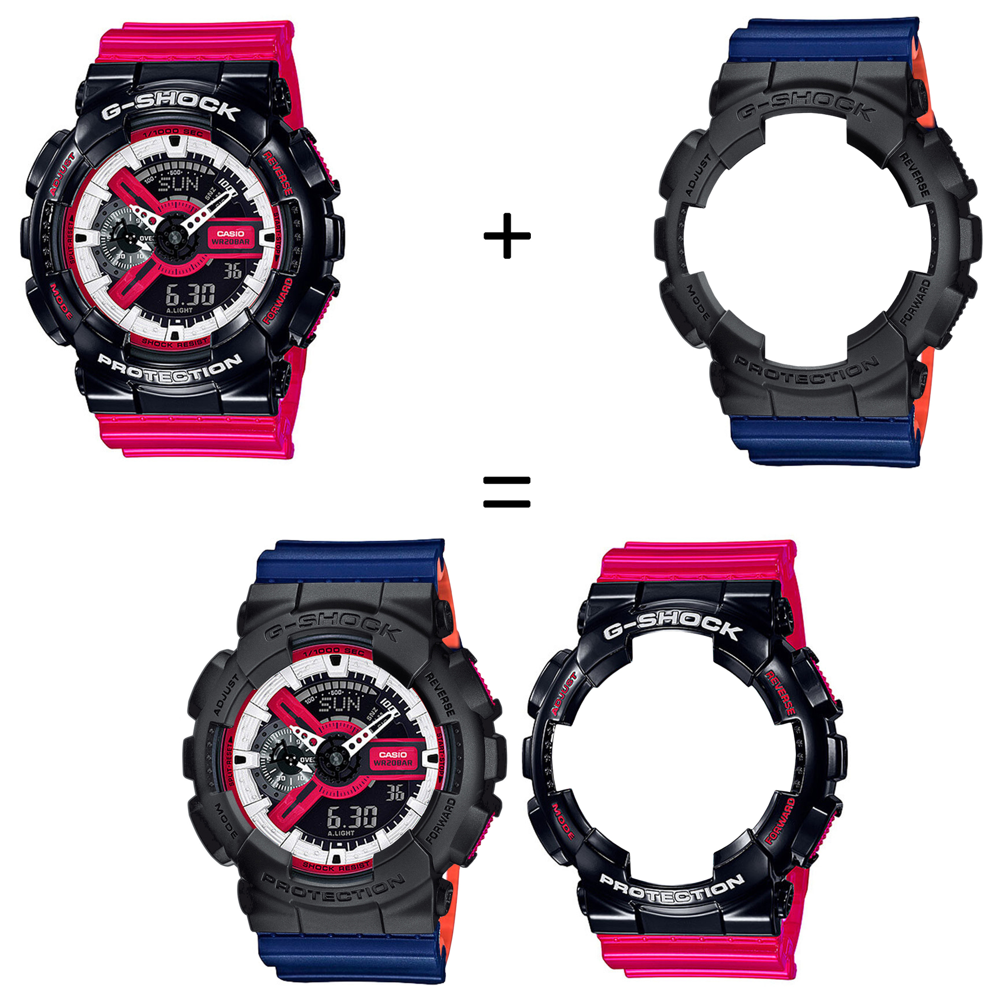 Casio SET GA-110RB-1AER + BEZEL 10358741 + PASEK 10527467 zegarek - miniatura 2