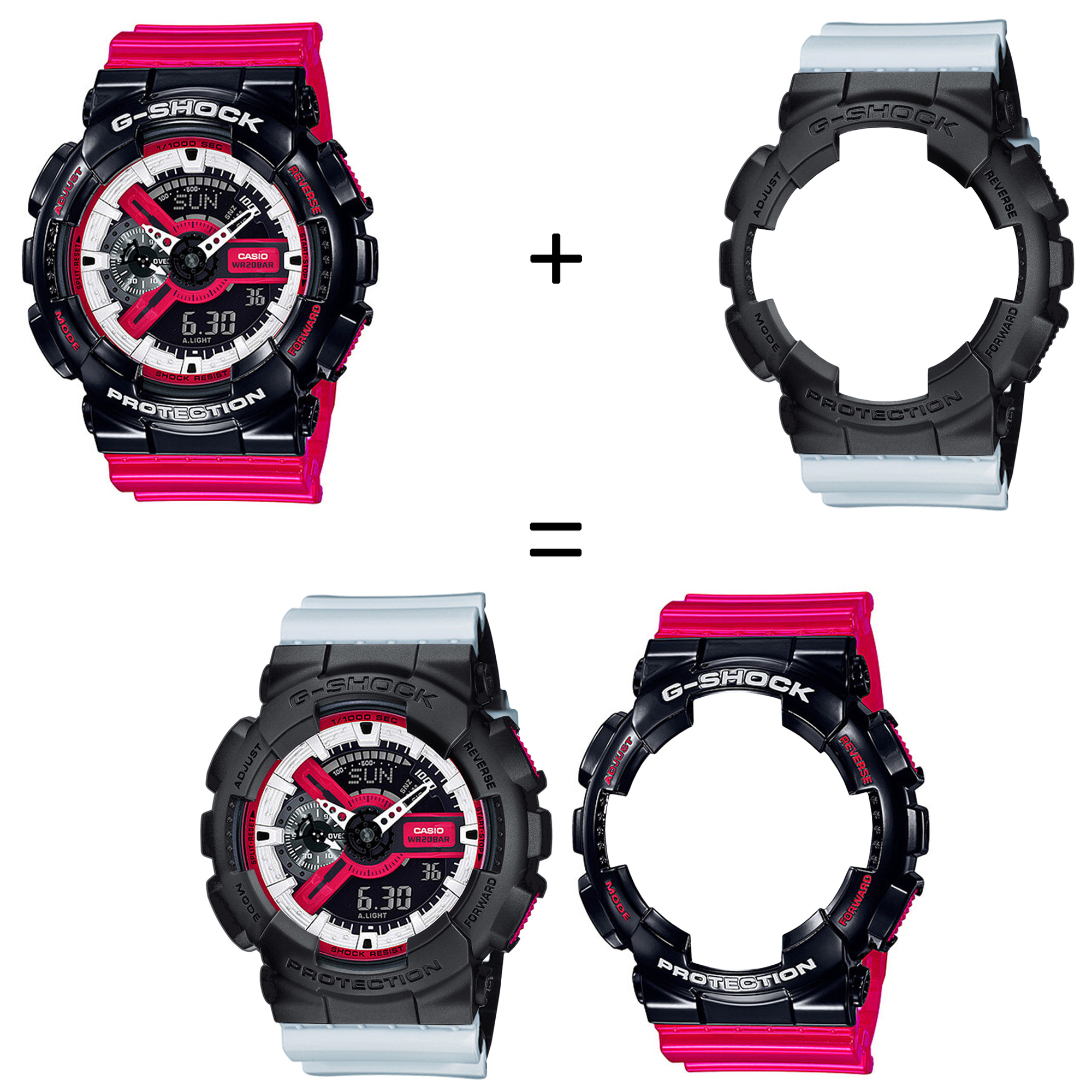 Casio SET GA-110RB-1AER + BEZEL 10358741 + PASEK 10527469 zegarek - miniatura 2