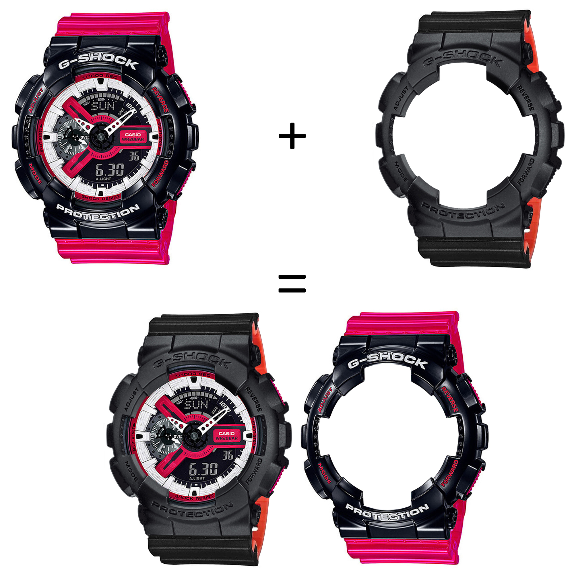 Casio SET GA-110RB-1AER + BEZEL 10358741 + PASEK 10577142 zegarek - miniatura 2