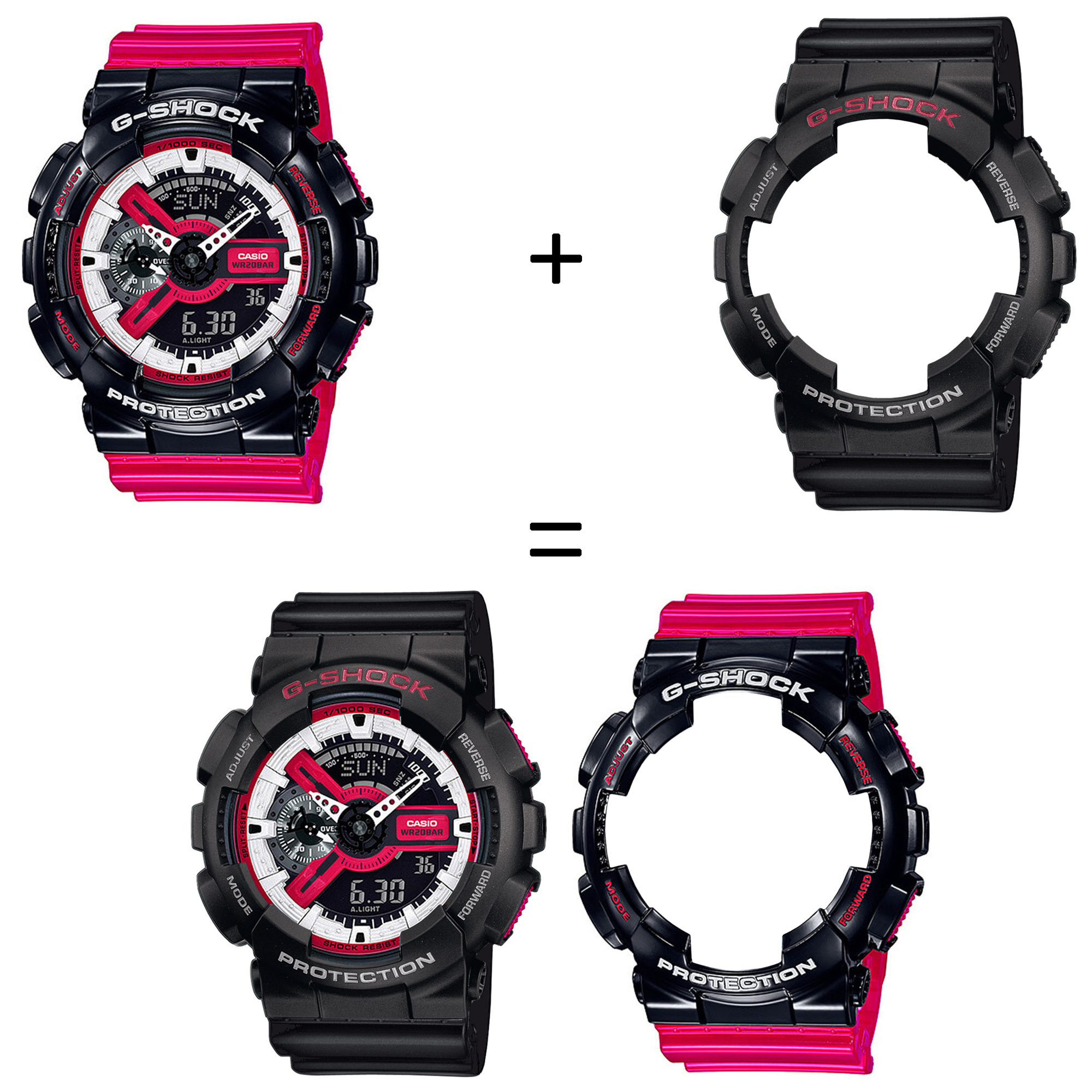 Casio SET GA-110RB-1AER + BEZEL 10378531 + PASEK 10347688 zegarek - miniatura 2